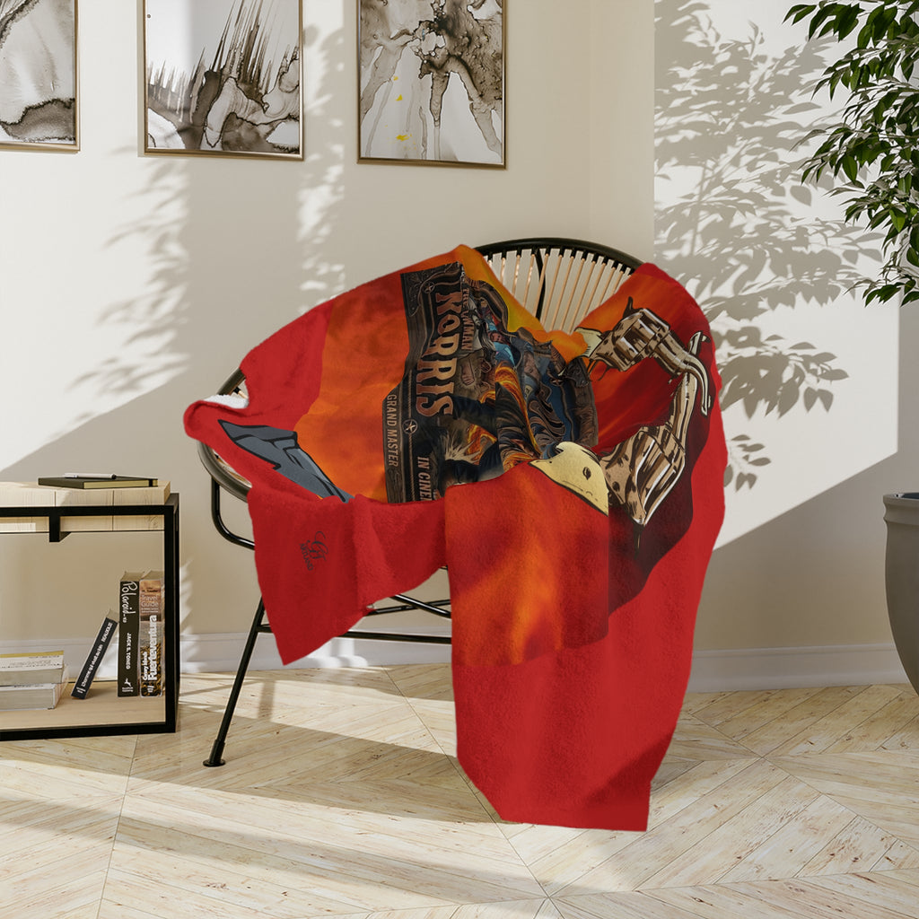 Chuck Norris Western  Velveteen Blanket With Ammunition