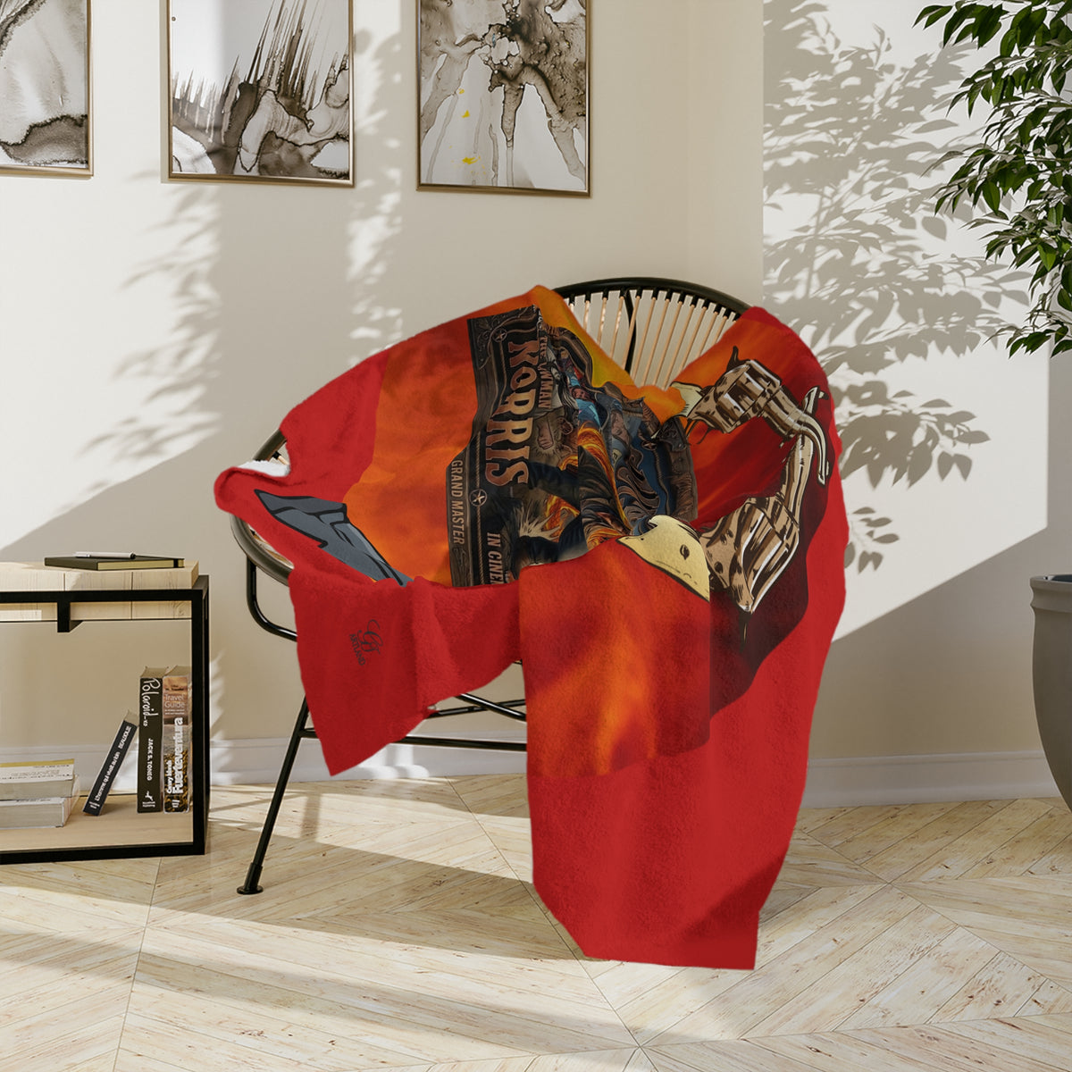 Chuck Norris Western  Velveteen Blanket With Ammunition