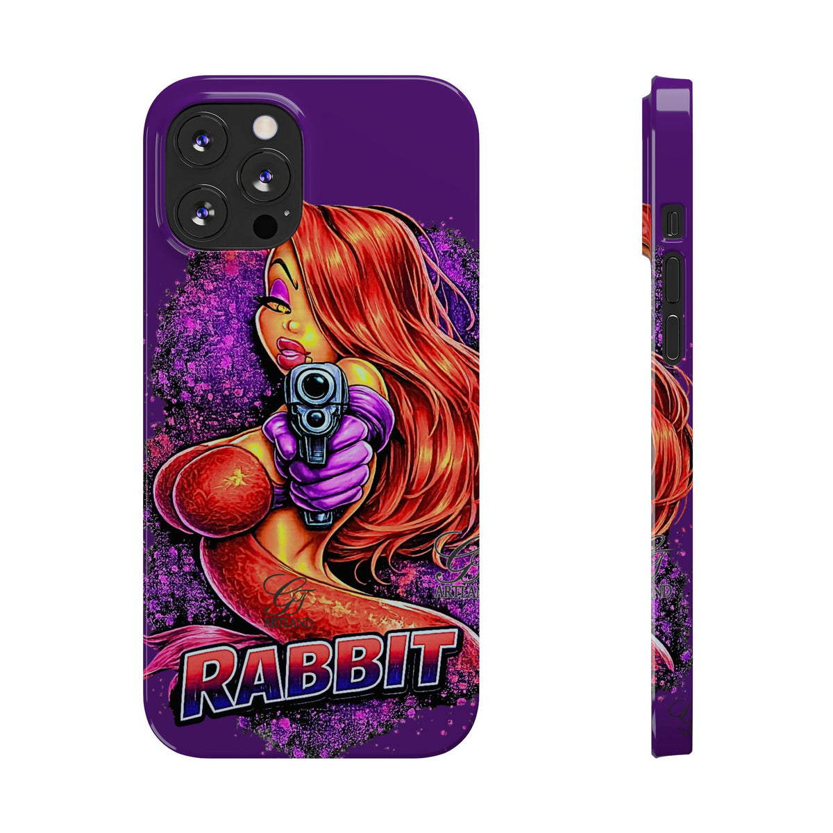 Pinup Rabbit Vixen Gun Girl Phone Case | Slim Phone Cases by GT Artland