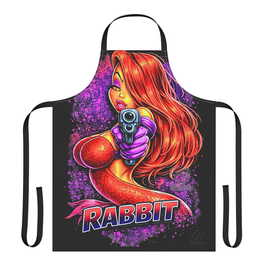 Pinup Bunny Girl with Gun Apron | Retro Comic Art, 'Rabbit' Design by GT Artland