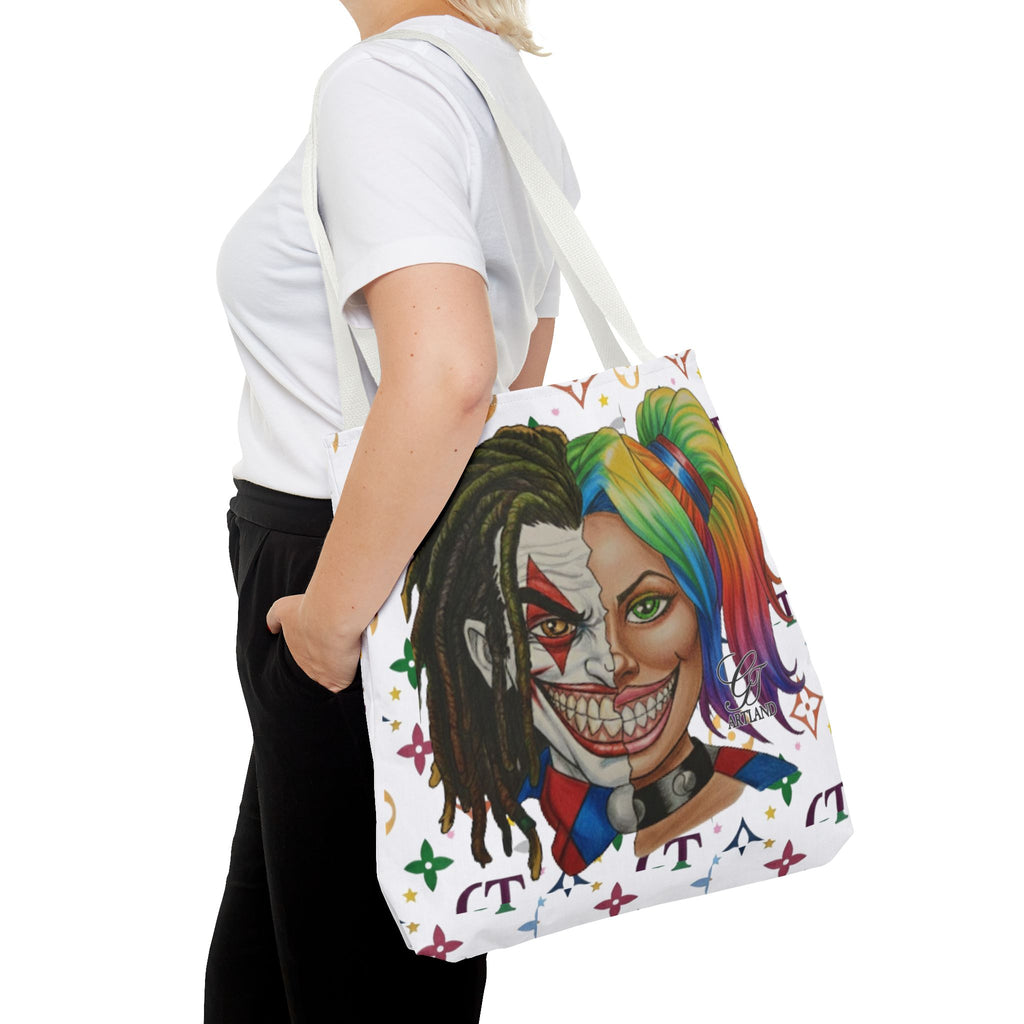 Two Faced Clown Couple Face Tote Bag – Urban Duo Swag by GT Artland