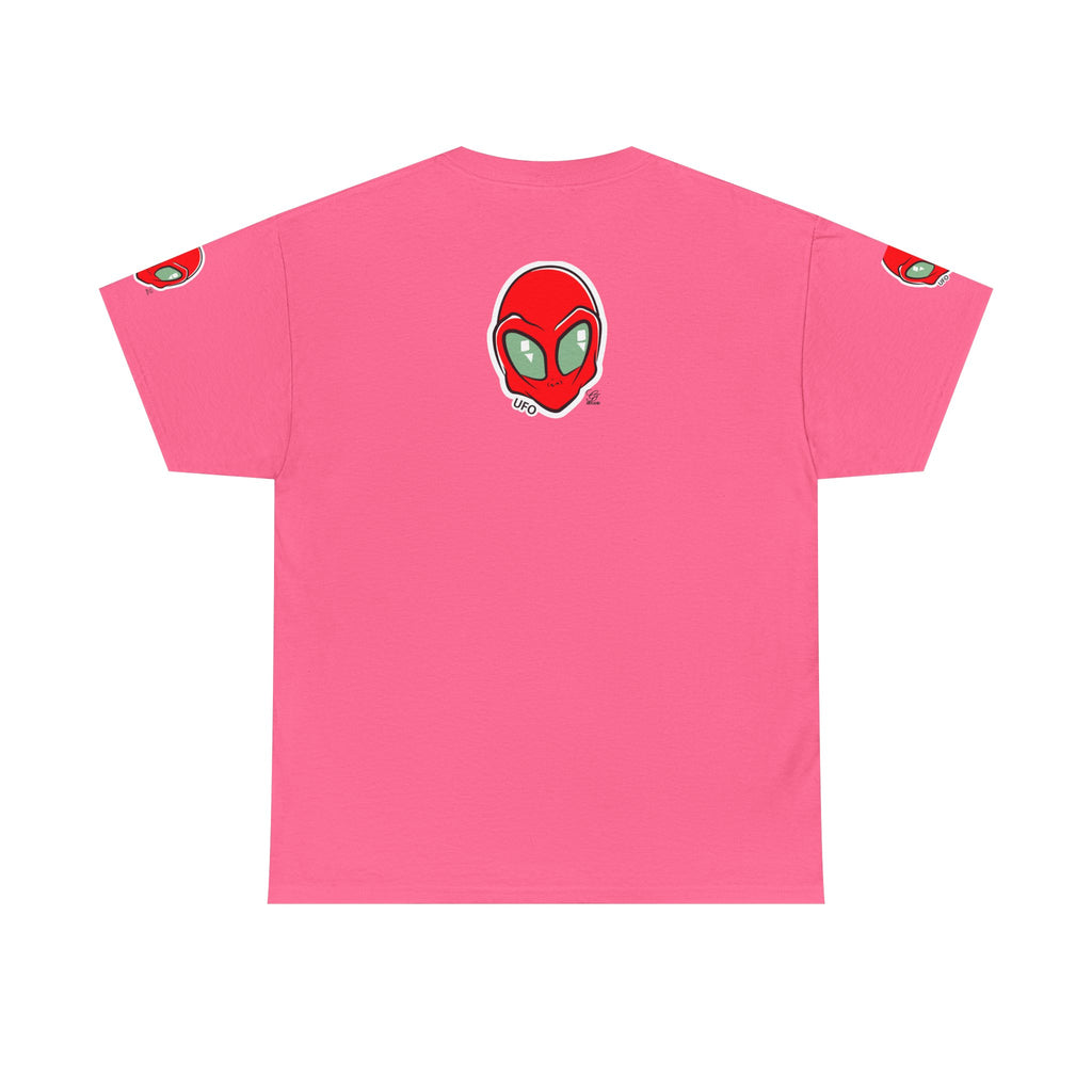 Red Alien Head UFO Tee | Retro Space Graphic T-Shirt