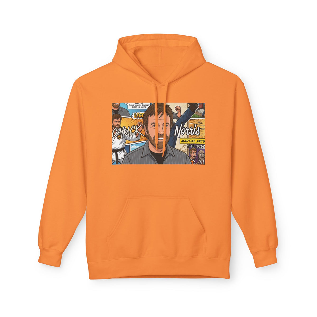 Chuck Norris Portrait Hoodie | Martial Arts Comic Illustration by GT Artland