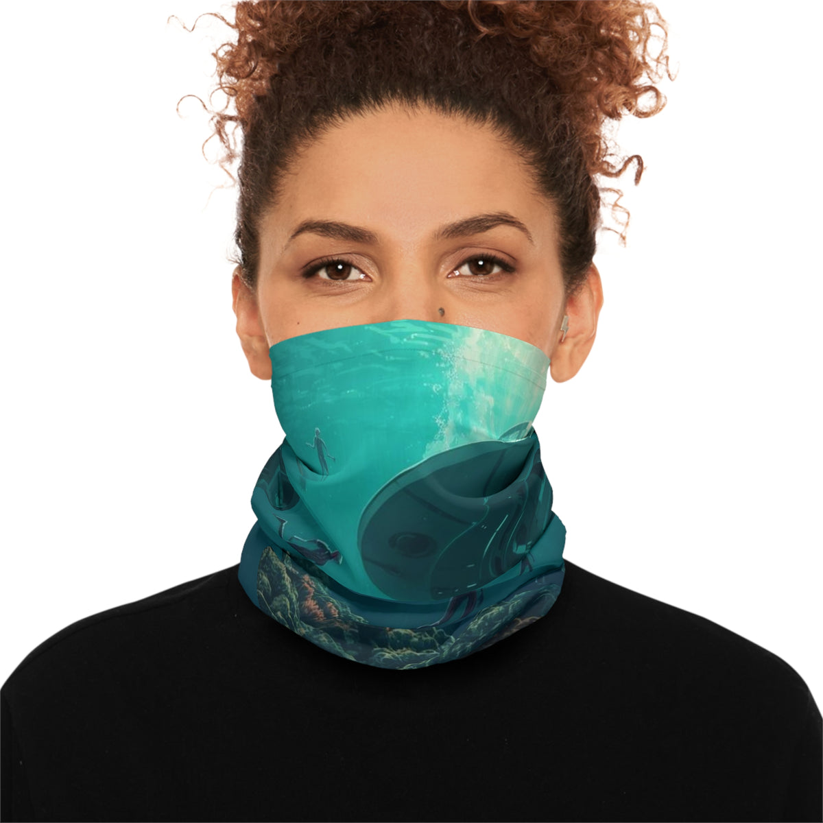 Underwater UFO Divers Neck Gaiter | Sci‑Fi  Alien Graphic Face Mask