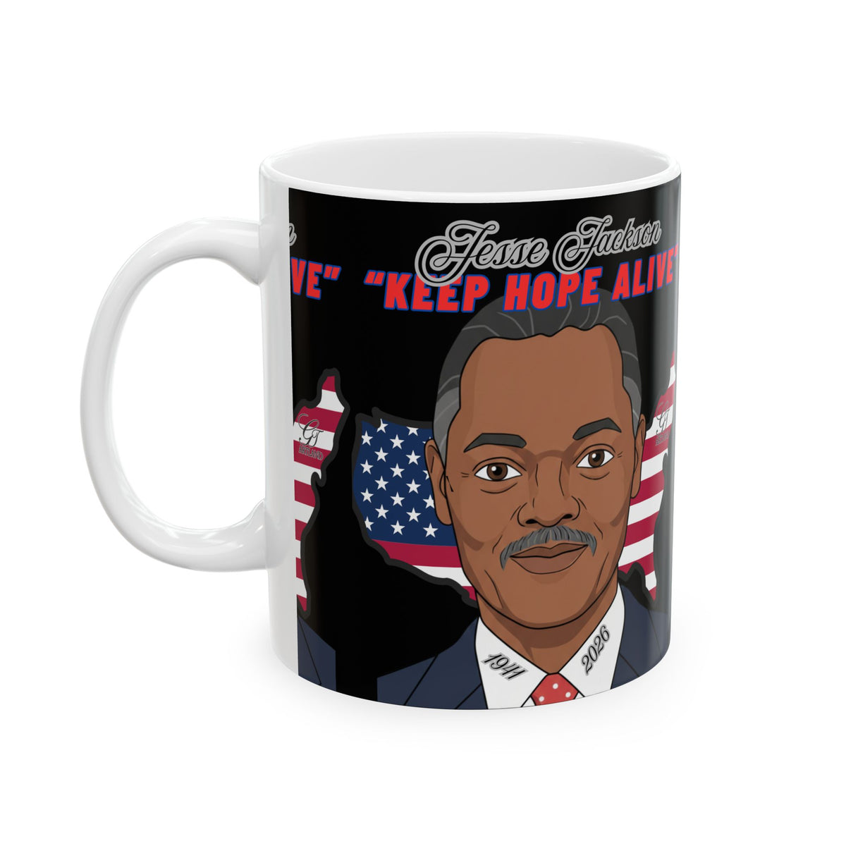 "Jesse Jackson Legacy Portrait Ceramic Mug - Keep Hope Alive" By GTArtland