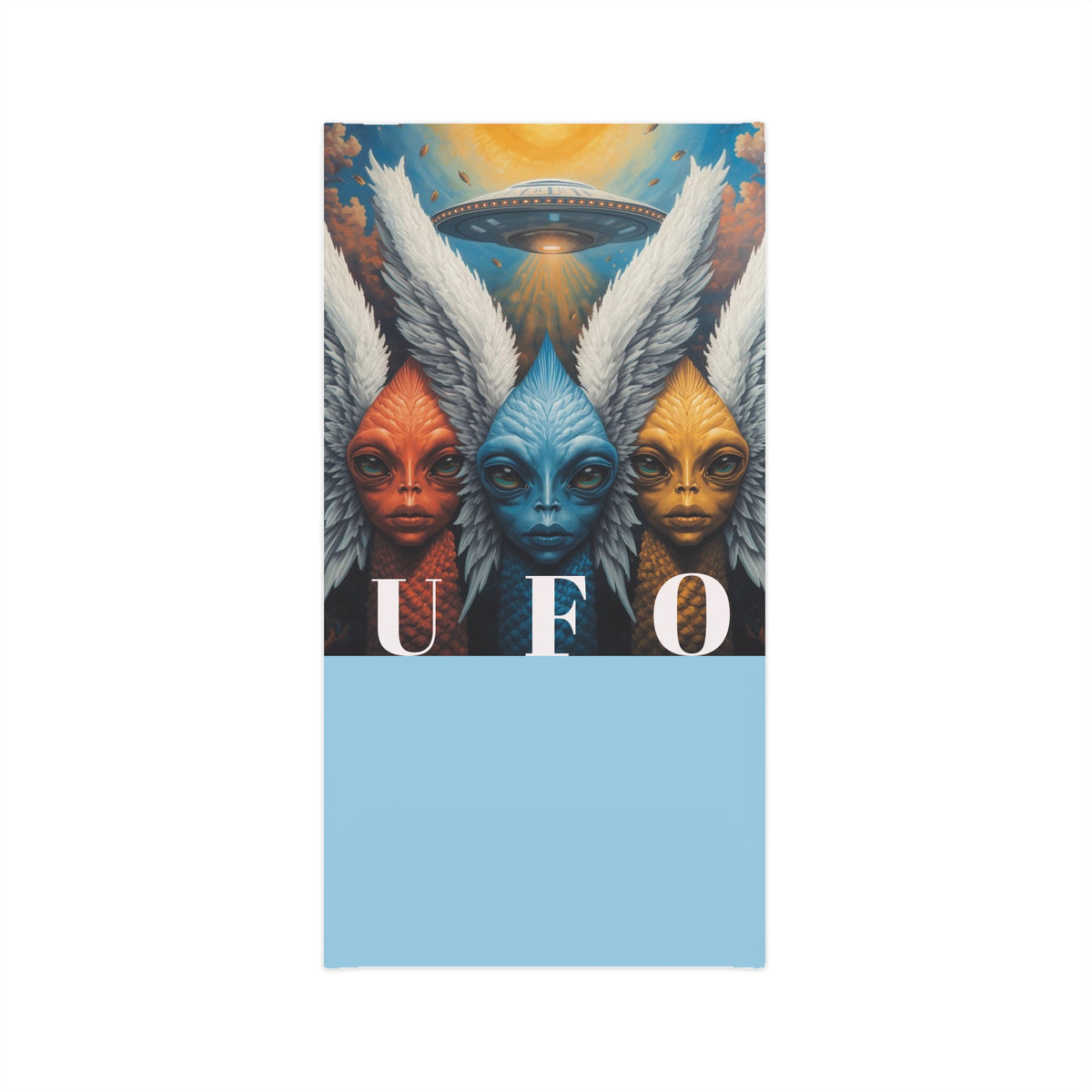 Trio Alien Angels UFO Neck Gaiter Sci-Fi Neck Tube | Lightweight Face Mask
