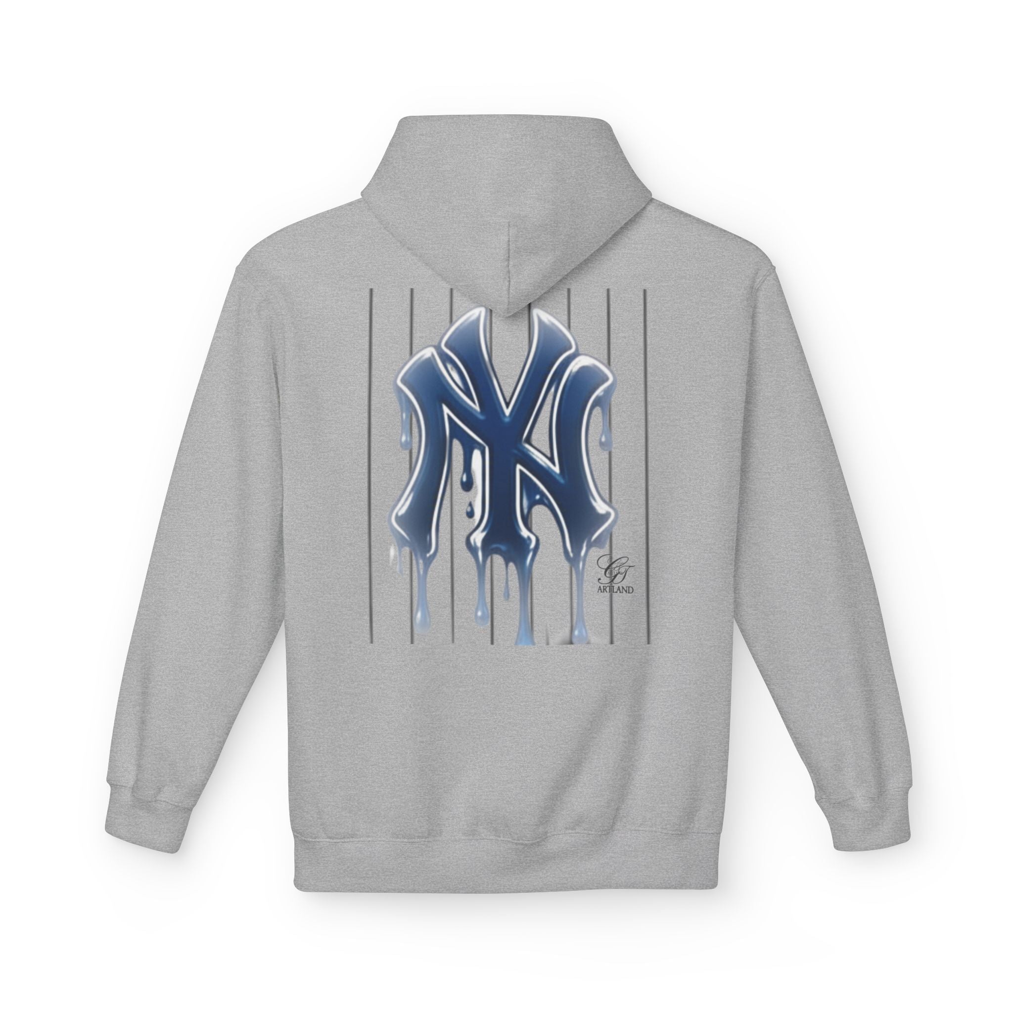 Dripping NY Fan Gear Logo Hoodie | Baseball Pinstripe Streetwear by GT Artland