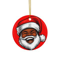 Joyful Santa Ornament Ceramic Ornament | Round, Oval, Heart, Square by GT Artland