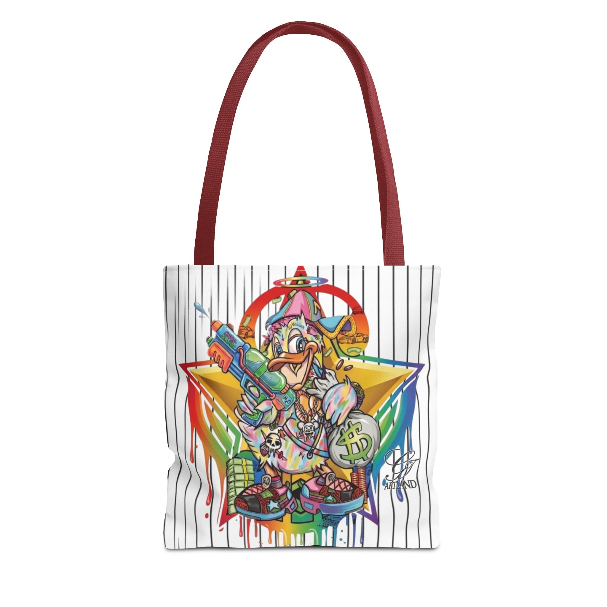 Graffiti Duck Urban Colorful Drip Tote Bag — Colorful Street Art by GT Artland