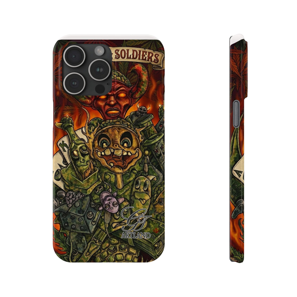 Devils Army Illustration Slim Phone Case | Horror Soldier Art by GT Artland