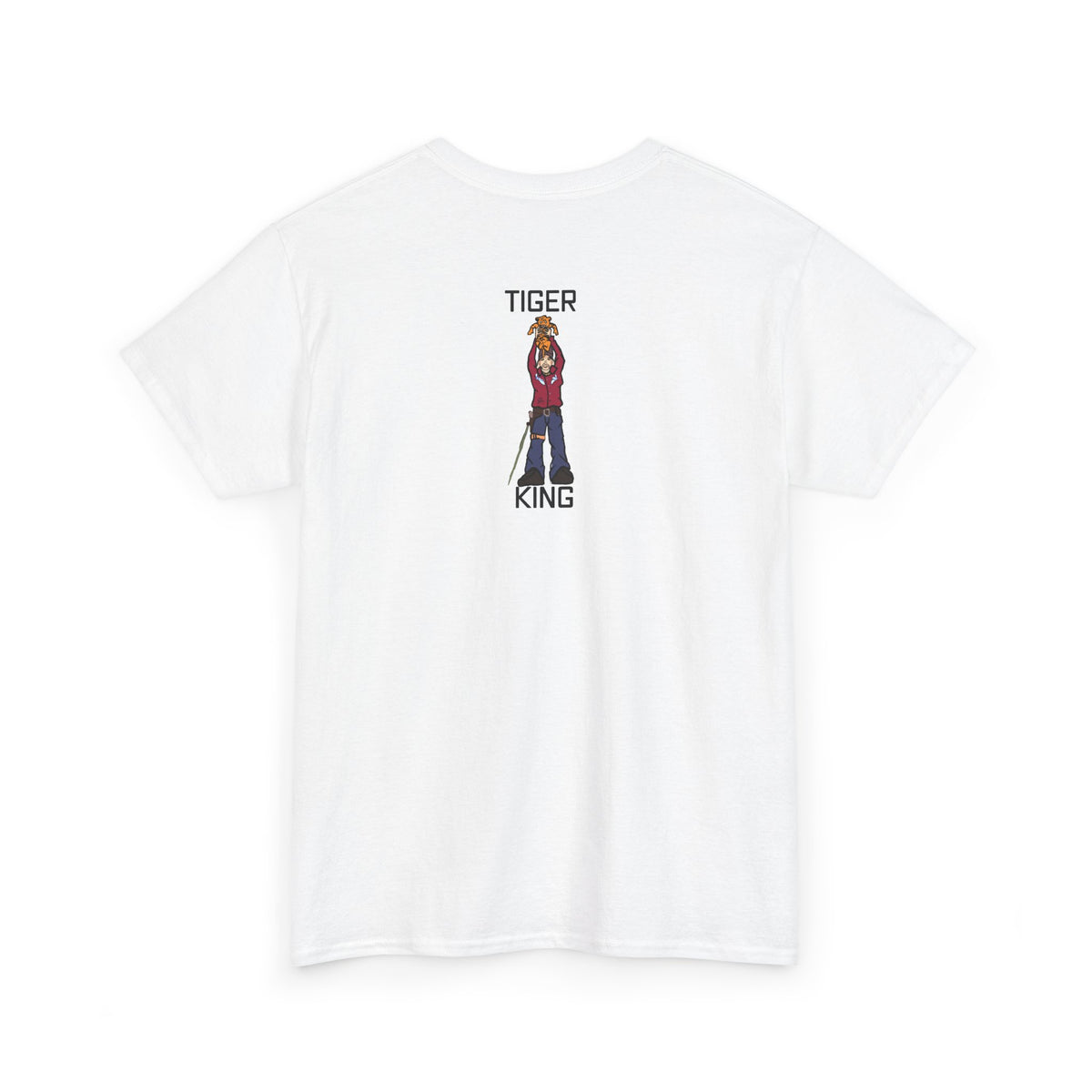 Tiger King T-Shirt | Character Holding Tiger Illustration by GT Artland