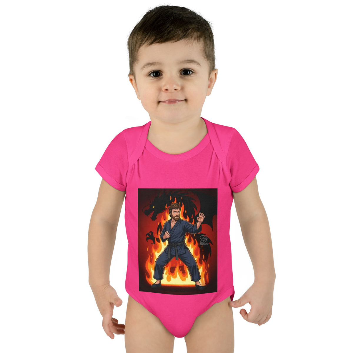 Flame Ninja Infant Bodysuit | Dragon Fire Martial Arts Baby Onesie