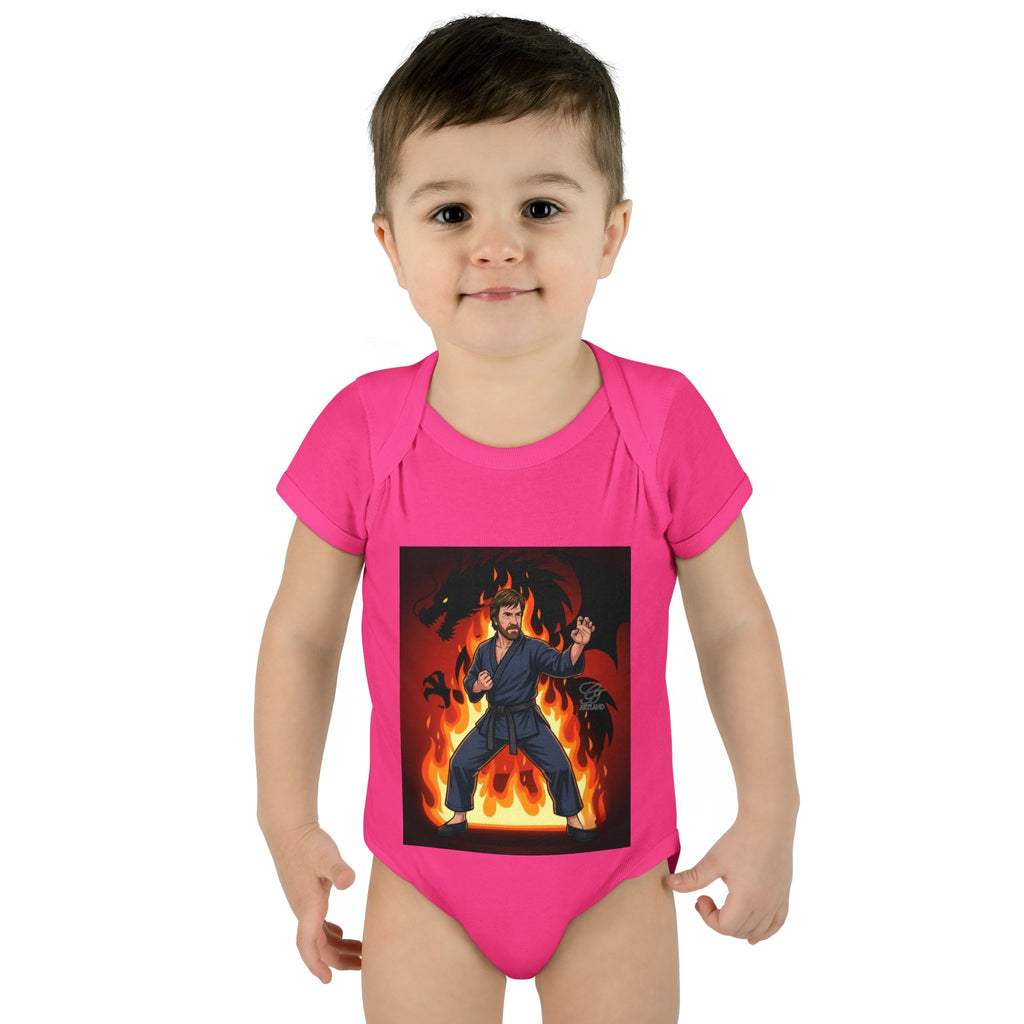 Flame Ninja Infant Bodysuit | Dragon Fire Martial Arts Baby Onesie