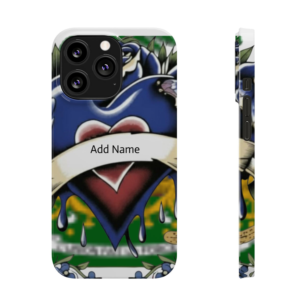 Blue Rose Garden Urban Styled Illustration Slim Phone Case |  by GT Artland