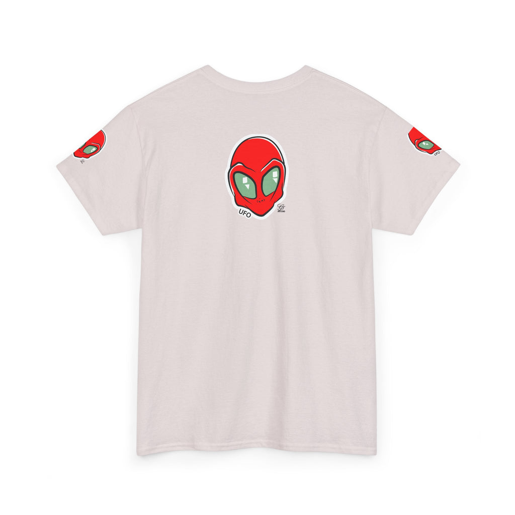 Red Alien Head UFO Tee | Retro Space Graphic T-Shirt