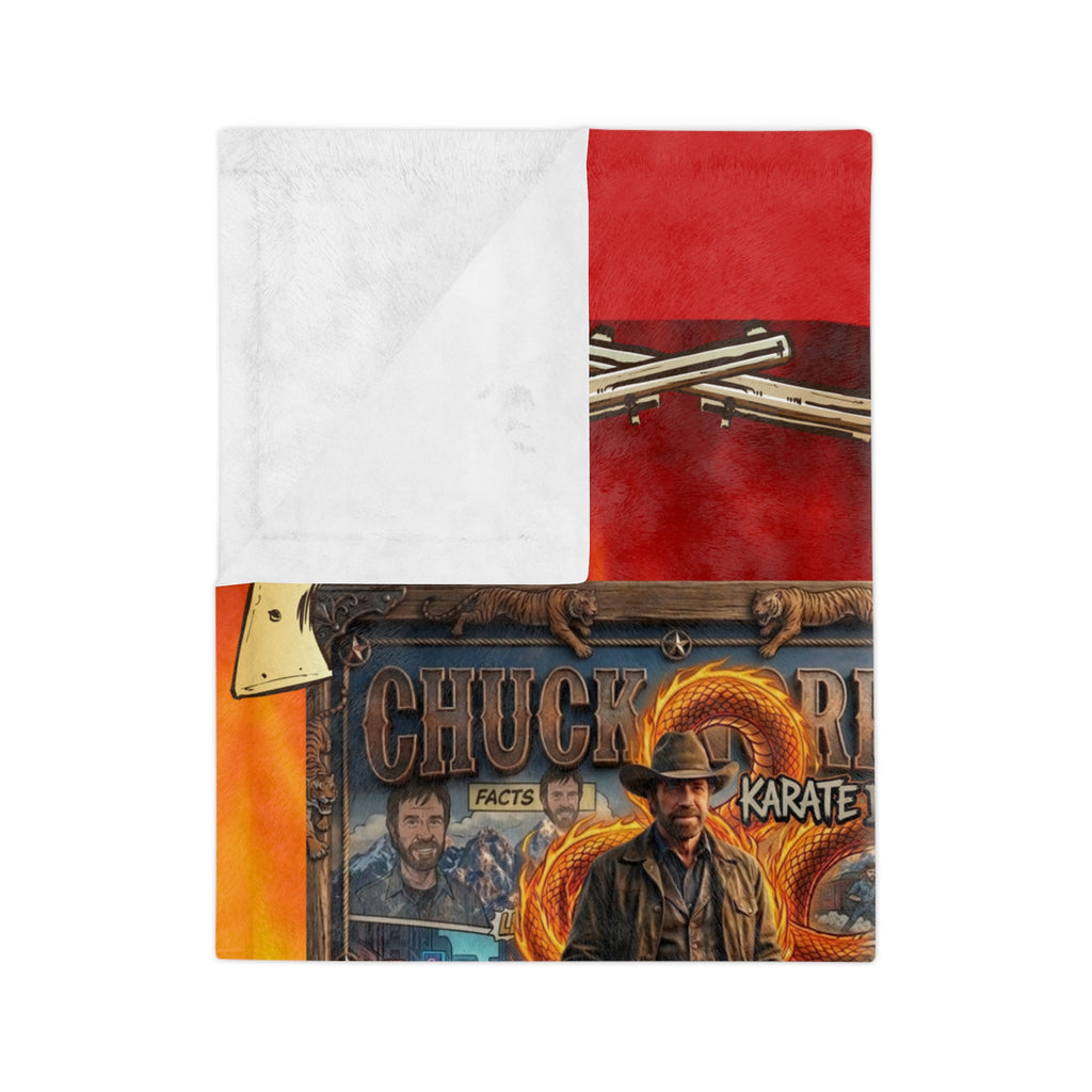 Chuck Norris Western  Velveteen Blanket With Ammunition