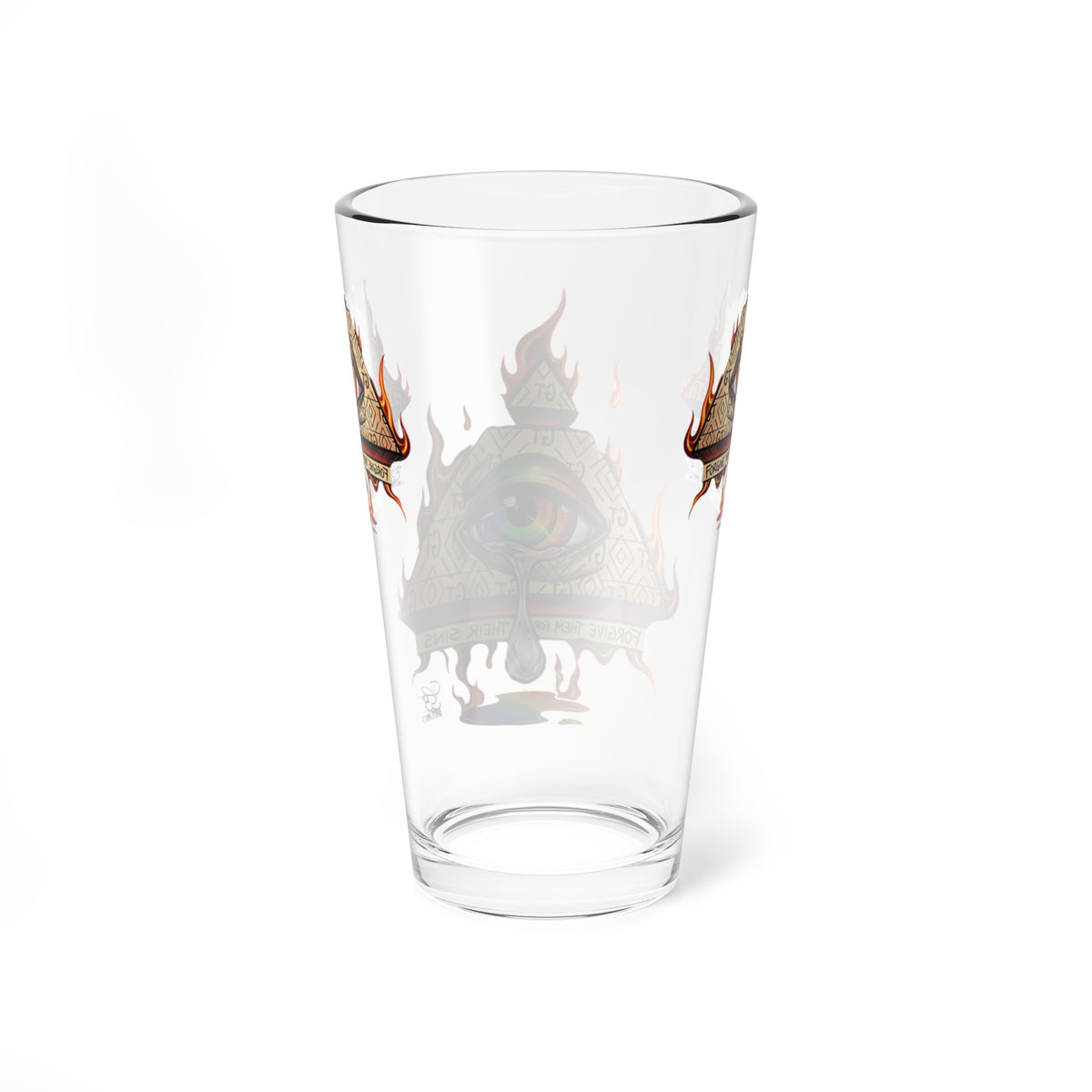All-Seeing Rainbow Eye Pint Glass | 16oz Mixing Glass