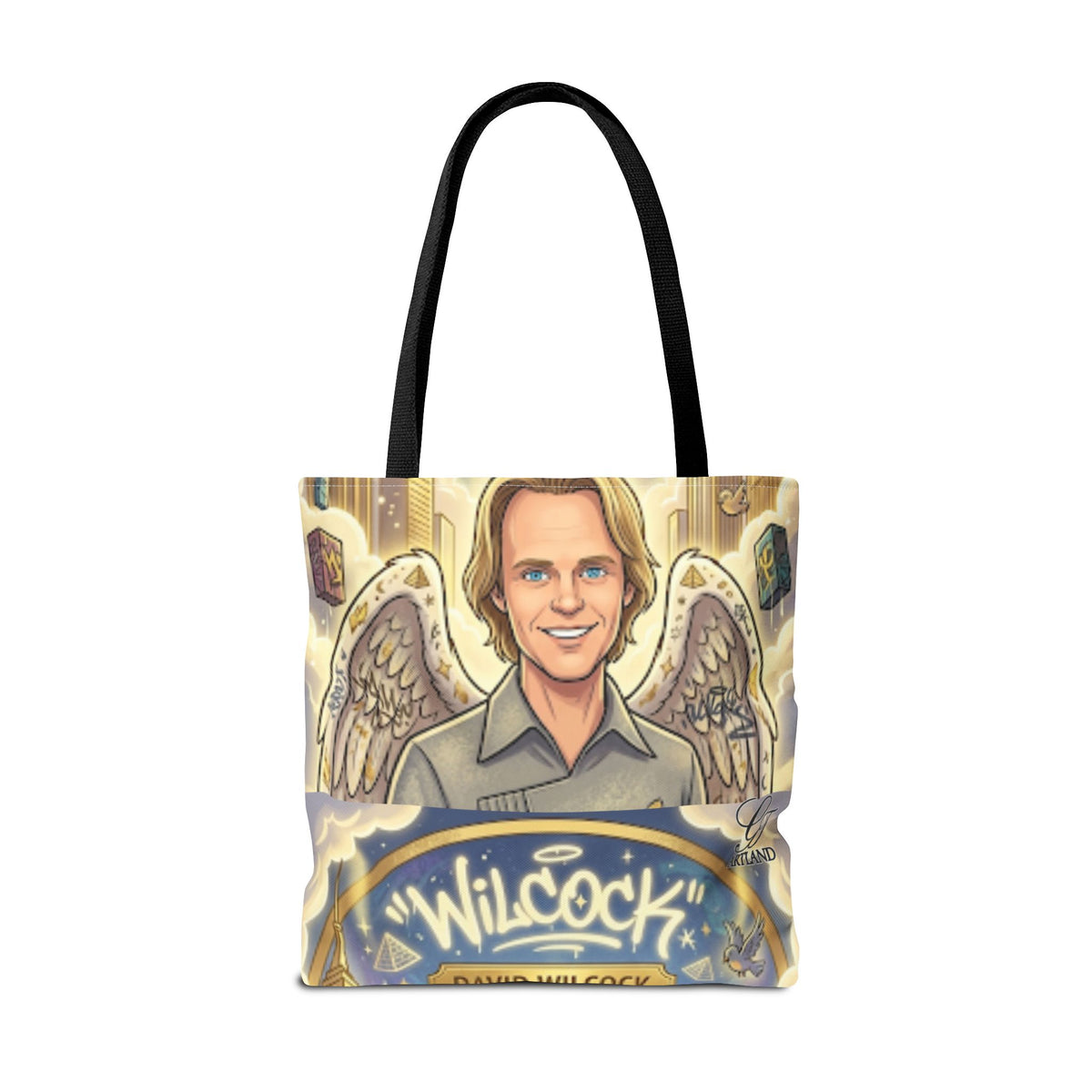 Wilcock Angel Wings Portrait Tote Bag – Illustrated Memorial/Tribute Carryall by GT Artland
