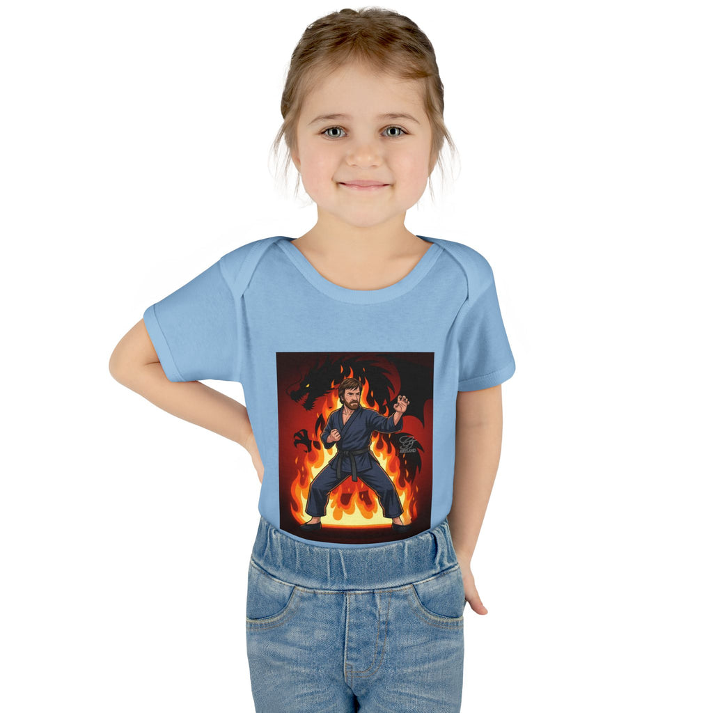 Flame Ninja Infant Bodysuit | Dragon Fire Martial Arts Baby Onesie