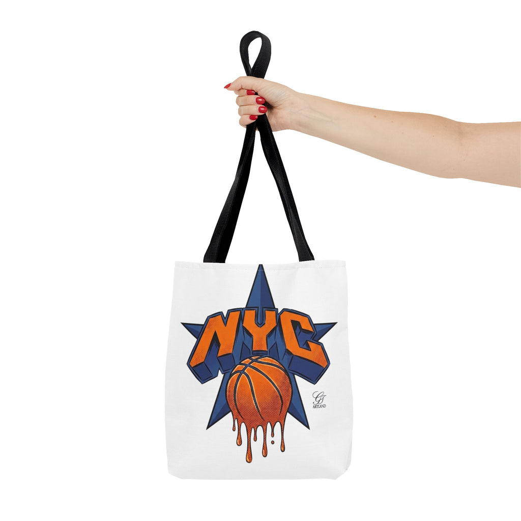 NYC Dripping Basketball Tote Bag | City Basketball Design by GT Artland
