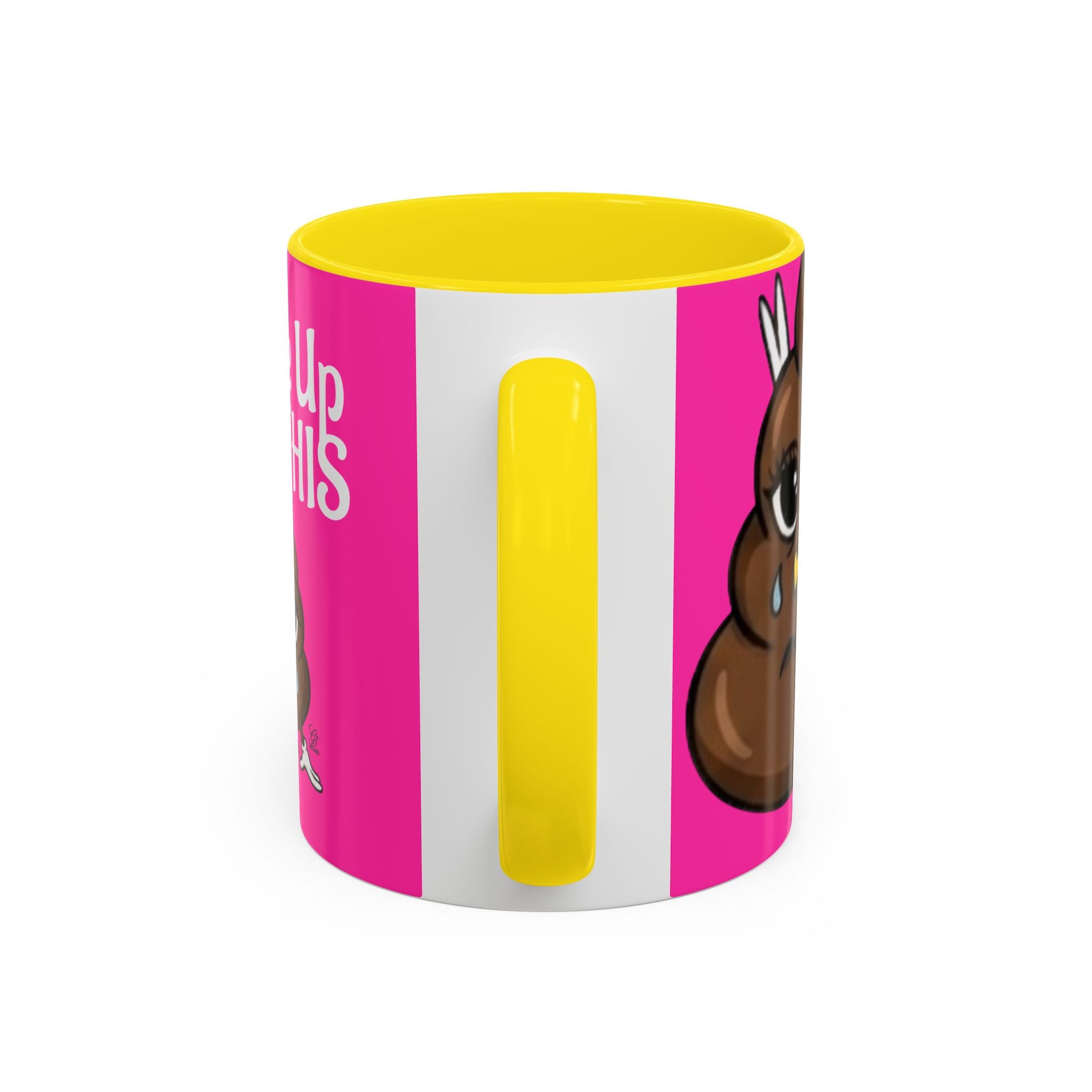 Coffee Mug — "I Woke Up Like This"  Poop Emoji Funny Pink Novelty Mug by GT Artland