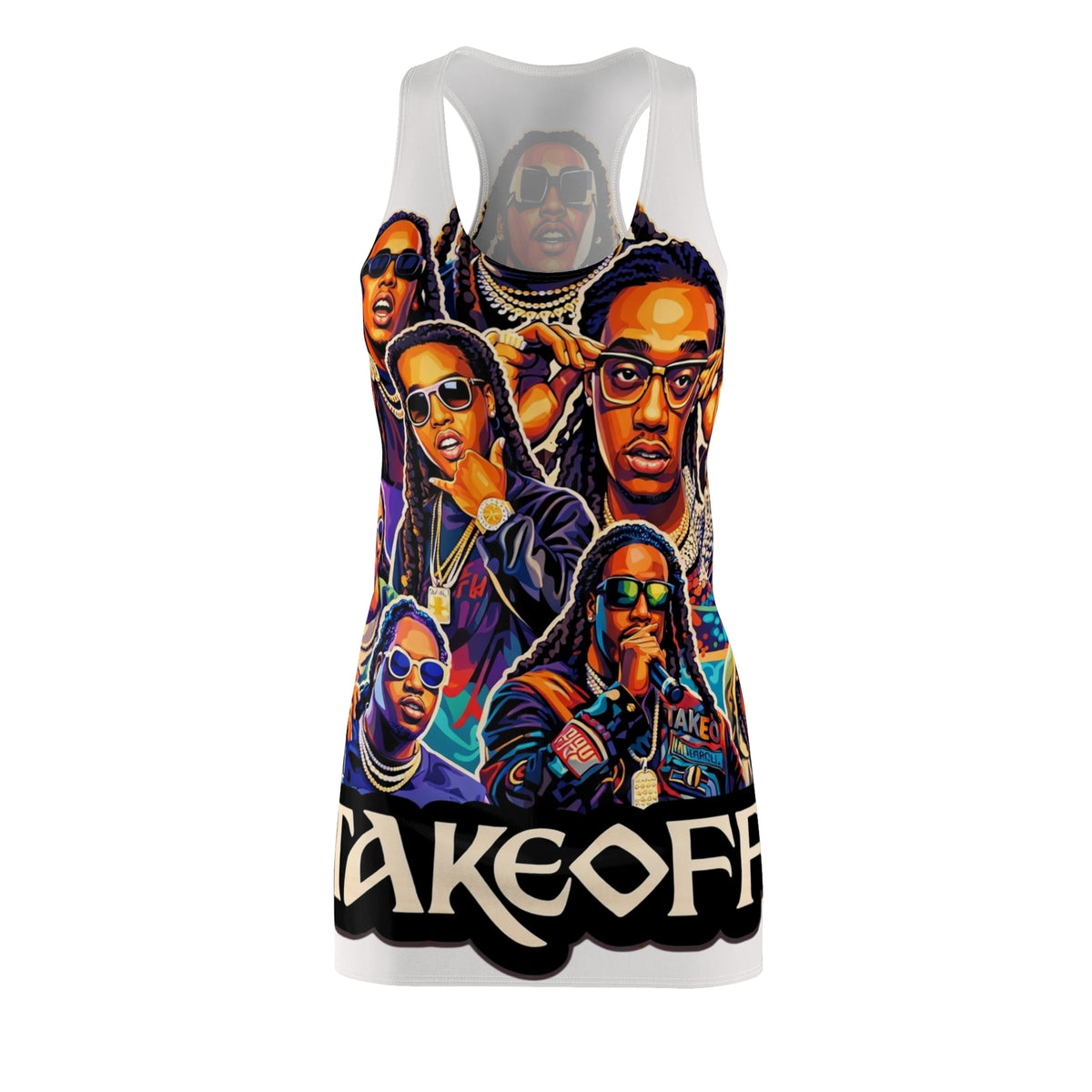 Takeoff Rap Collage Racerback Dress | Hip Hop Artist Dress