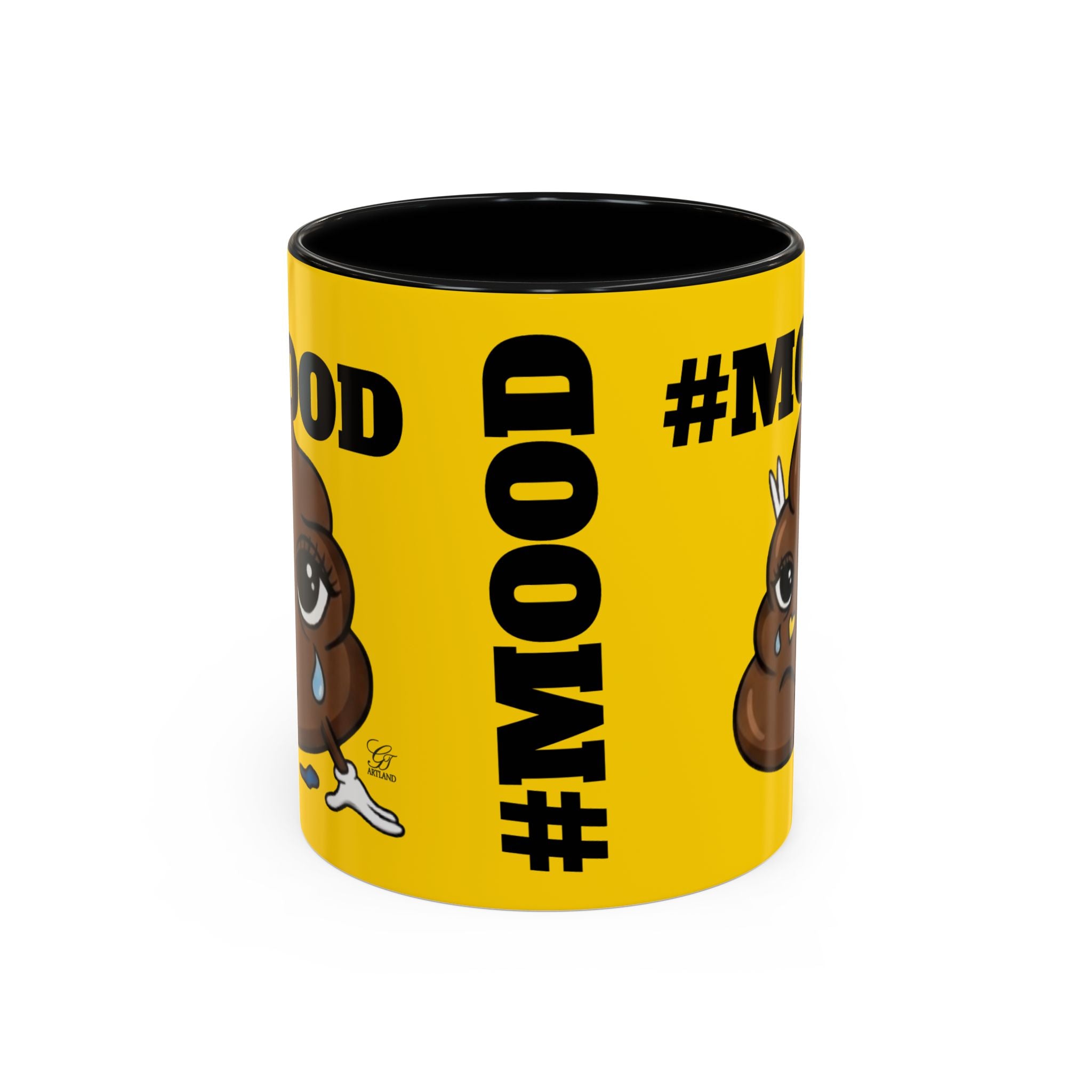 #MOOD Poop Emoji Accent Coffee Mug Yellow Edition — Funny 11/15oz Novelty Mug by GT Artland