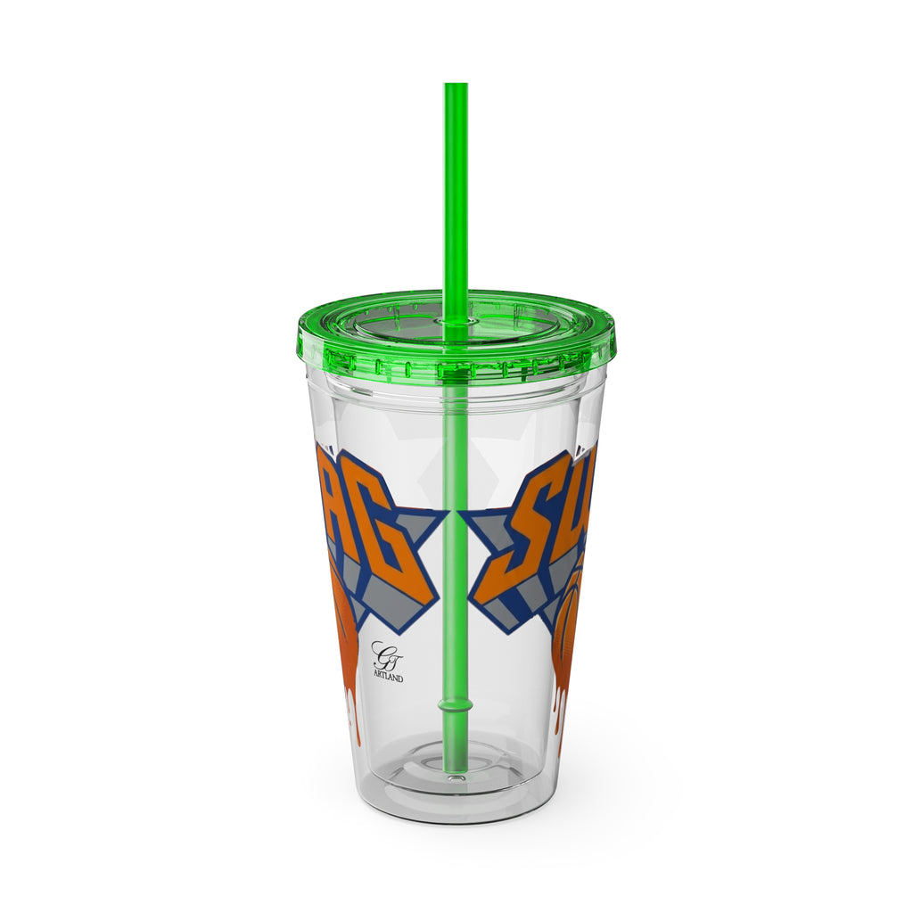 Swag Dripping Basketball Tumbler | 16oz Straw Cup by GT Artland