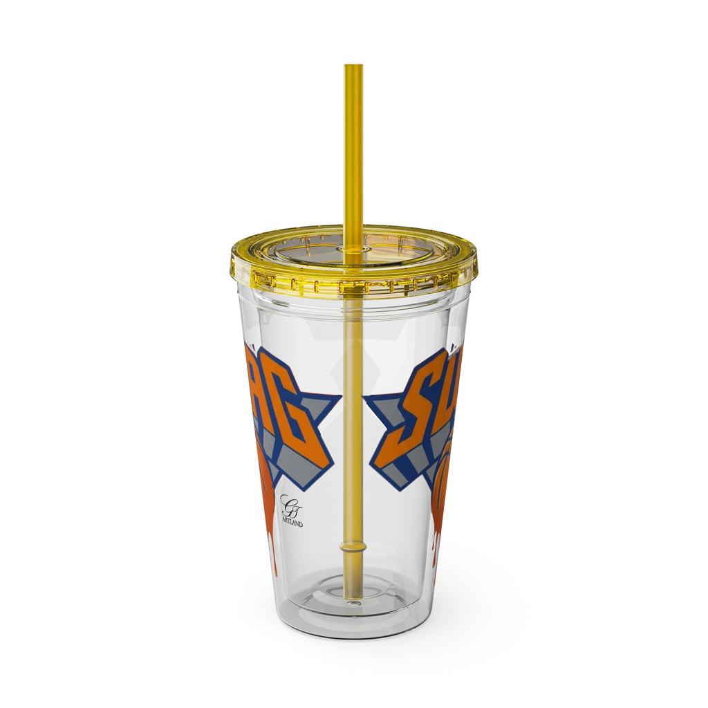 Swag Dripping Basketball Tumbler | 16oz Straw Cup by GT Artland