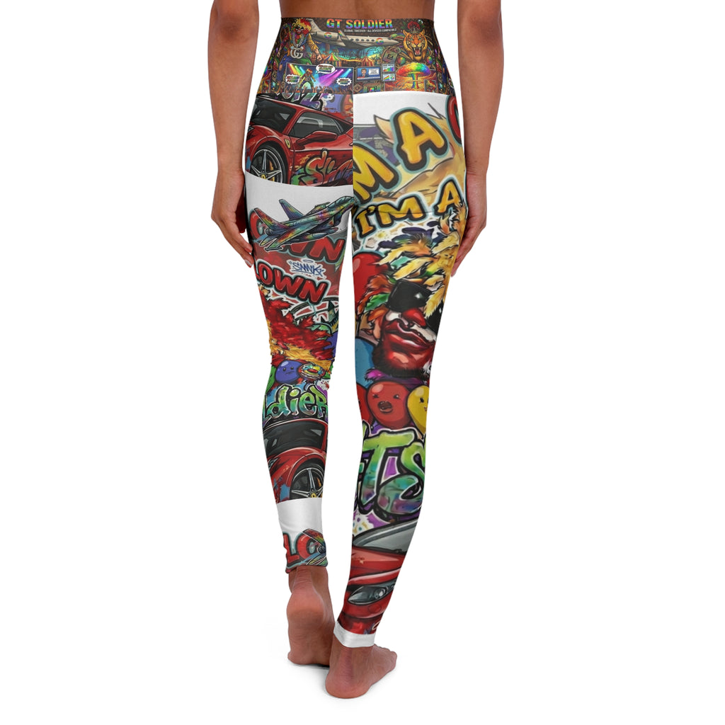 Colorful Graffiti Collage High Waisted Yoga Leggings | All-Over Print