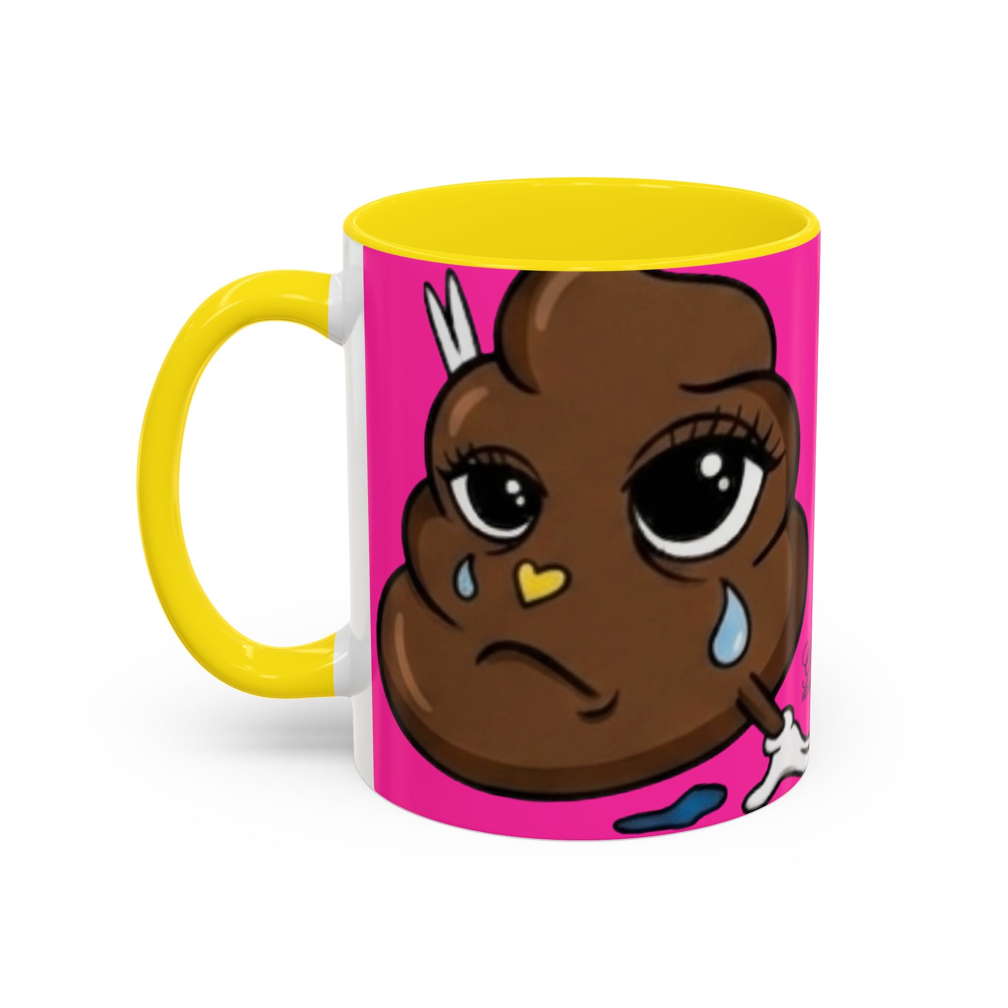 Coffee Mug — "I Woke Up Like This"  Poop Emoji Funny Pink Novelty Mug by GT Artland
