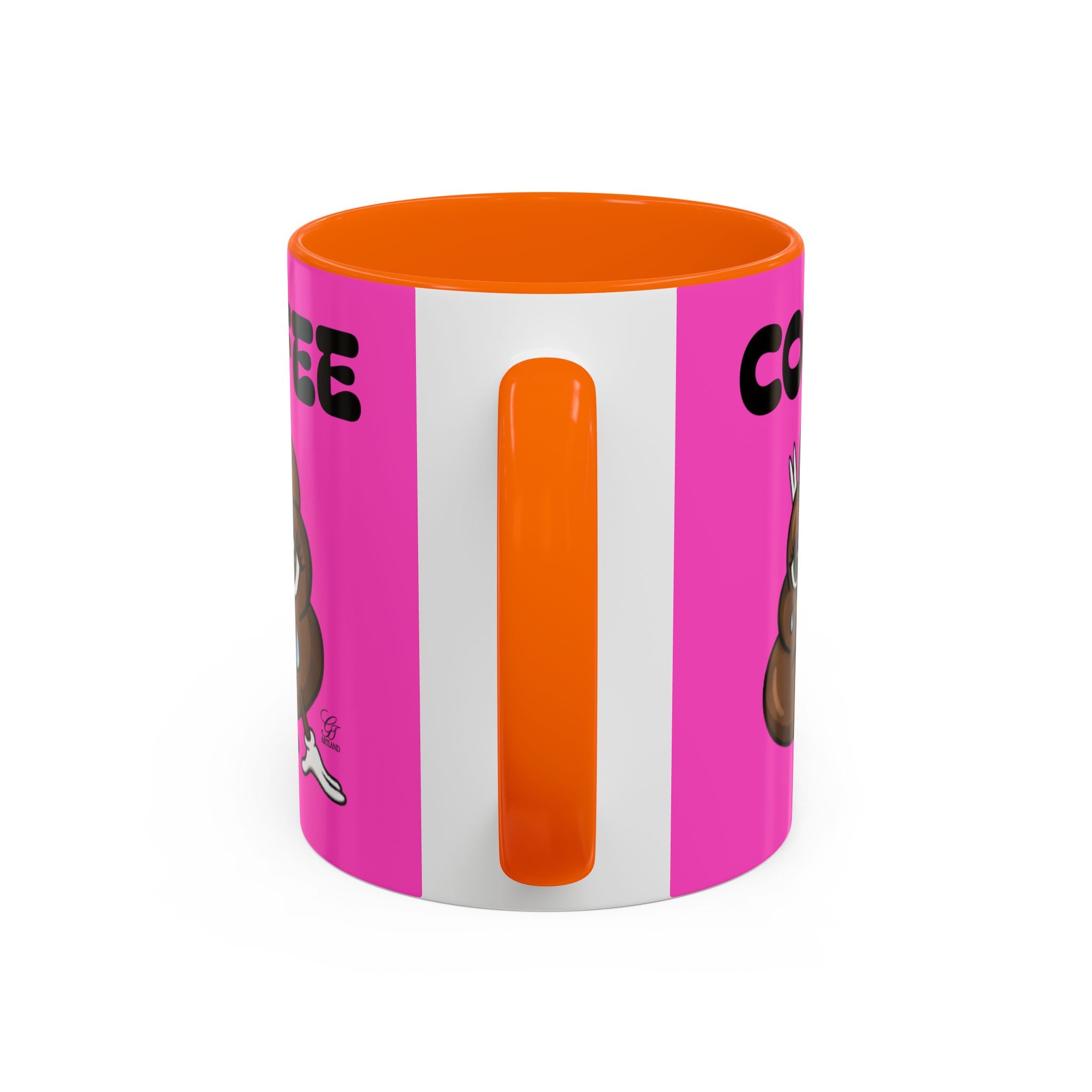Coffee Mug — Pink 'Coffee' Sad Poop Emoji Accent Ceramic Mug (11/15oz) by GT Artland