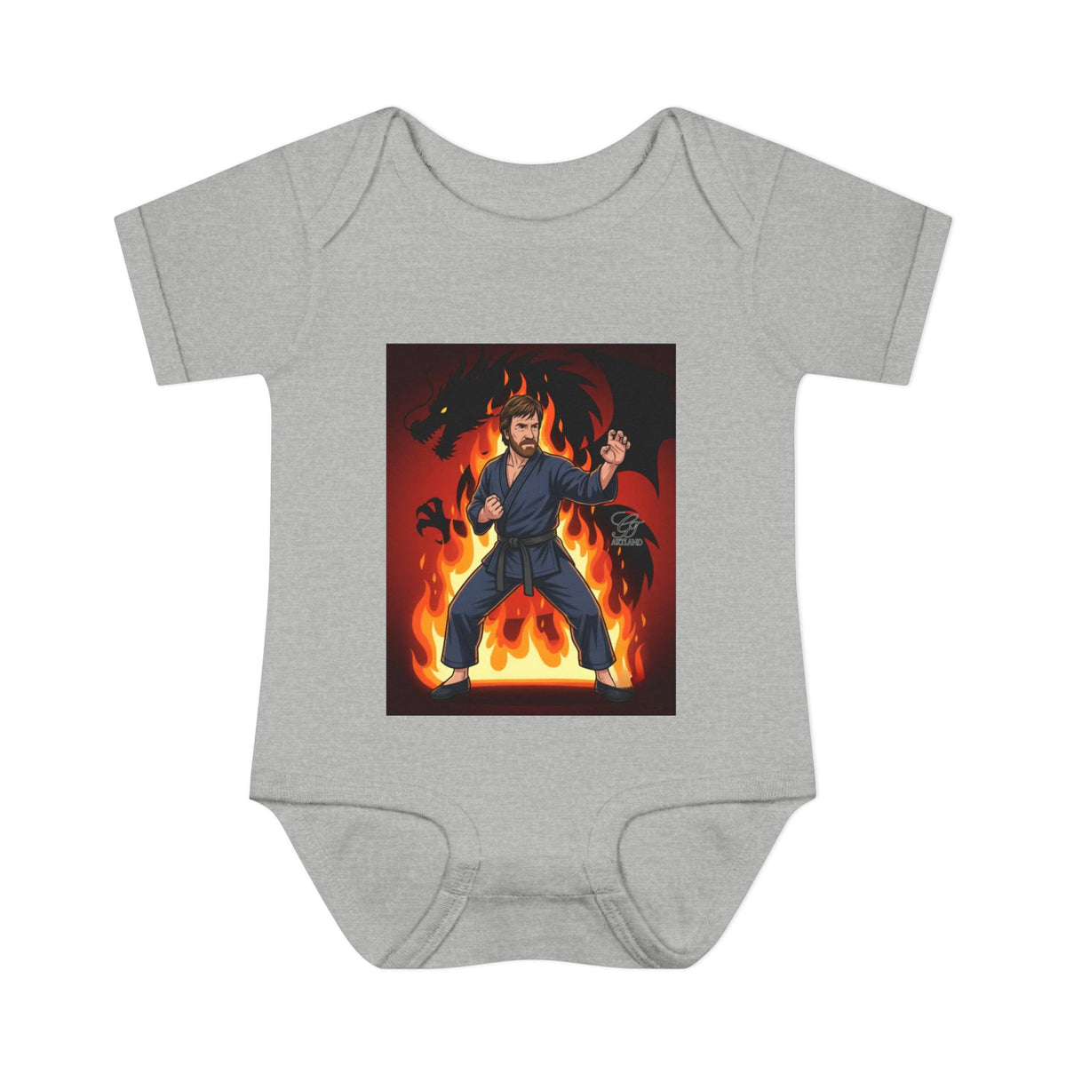 Flame Ninja Infant Bodysuit | Dragon Fire Martial Arts Baby Onesie