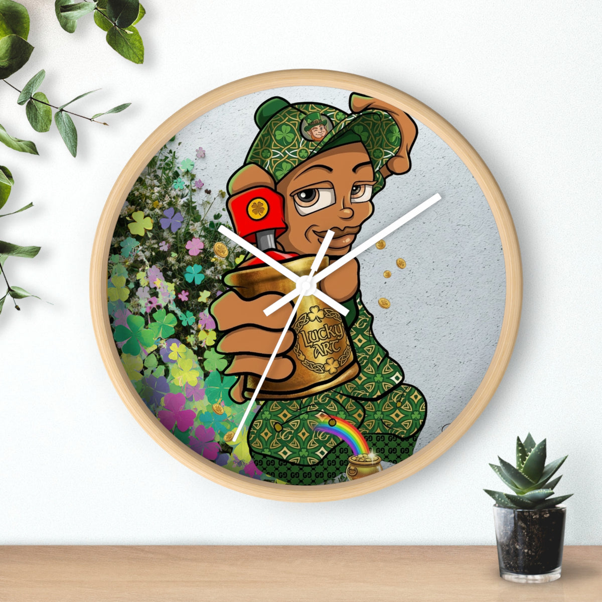 Spray Paint Kid Wall Clock