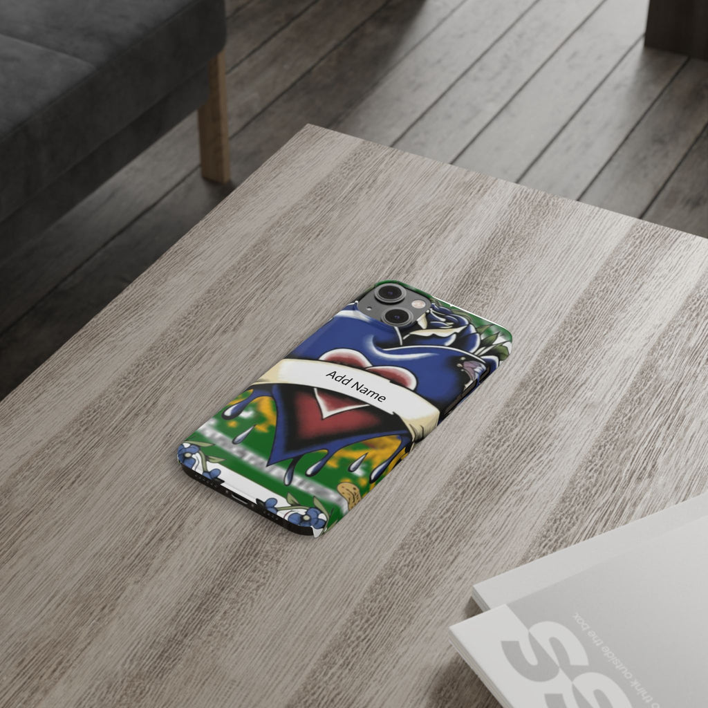 Blue Rose Garden Urban Styled Illustration Slim Phone Case |  by GT Artland