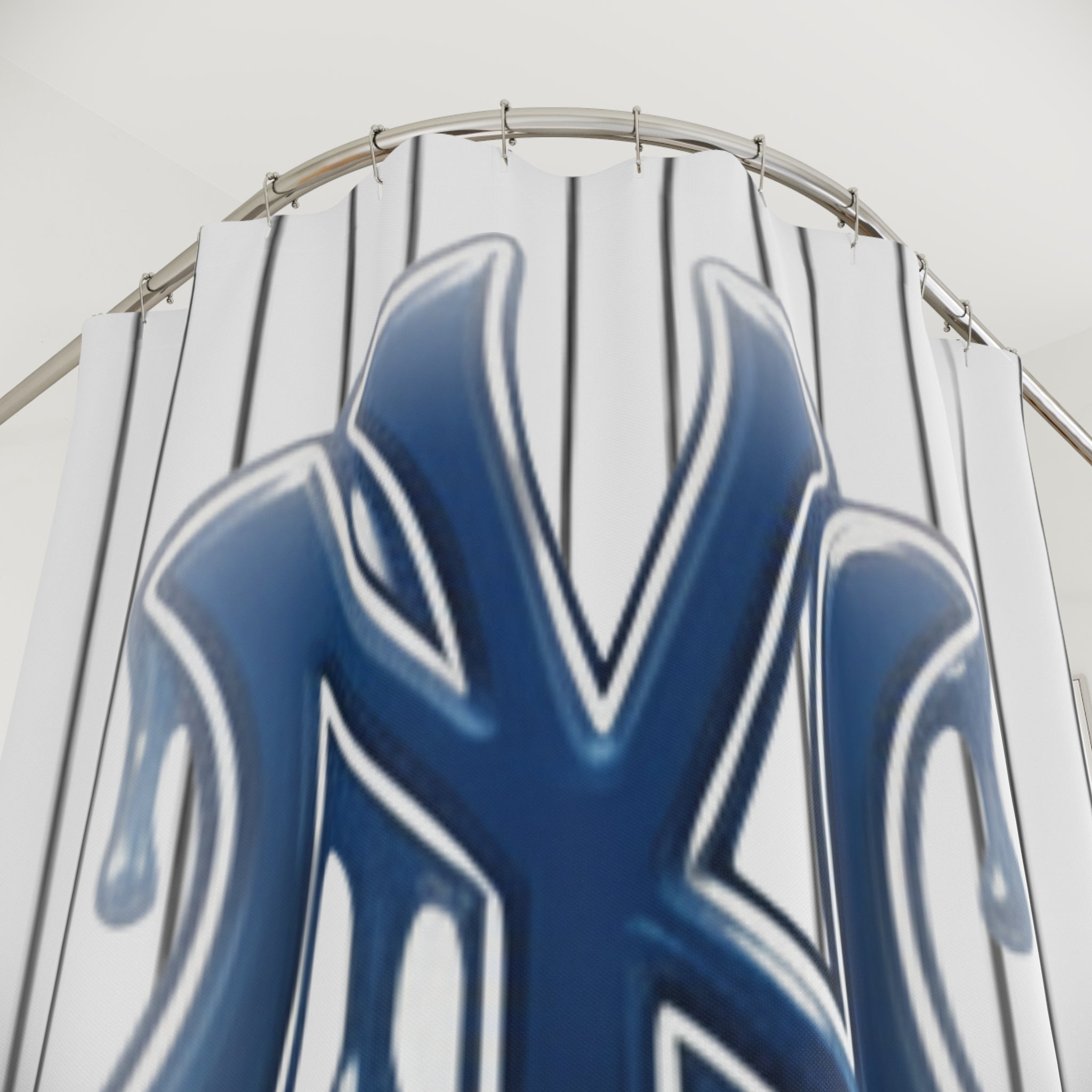 NY Yank Drip Designer Airbrush Graffiti NY Logo Shower Curtain | Urban Skyline by GT Artland