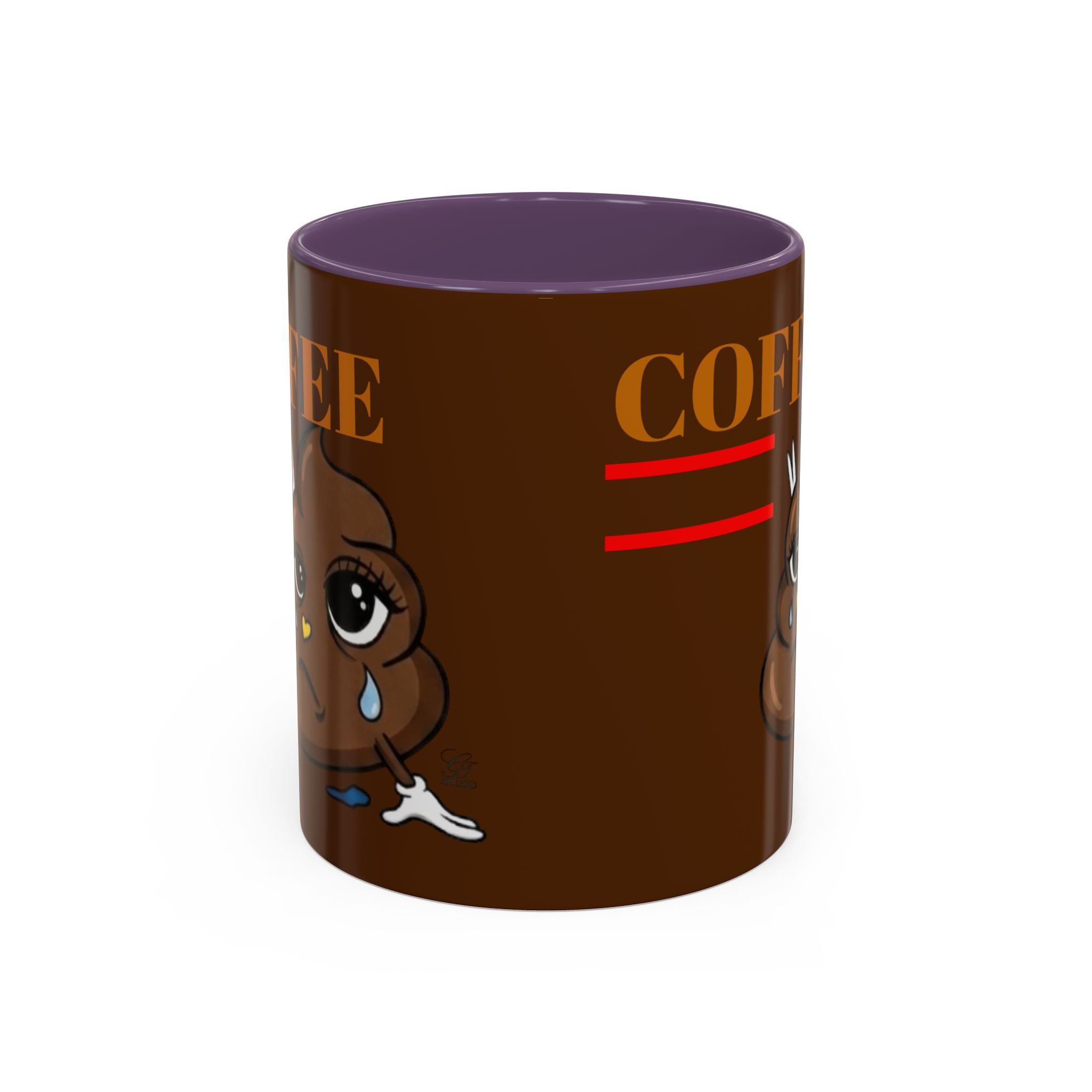 Coffee Mug — Cute Crying Poop Character "Coffee = Pooo" Accent Ceramic Mug by GT Artland