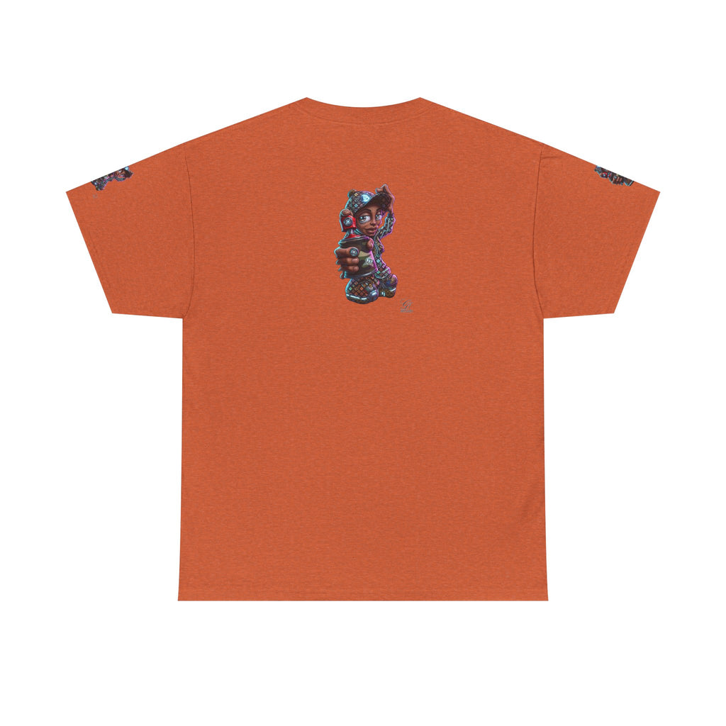 Ebony Futuristic Urban Spray Can Kid Gamer Tee - Cute Streetwear Graphic T-Shirt by GT Artland