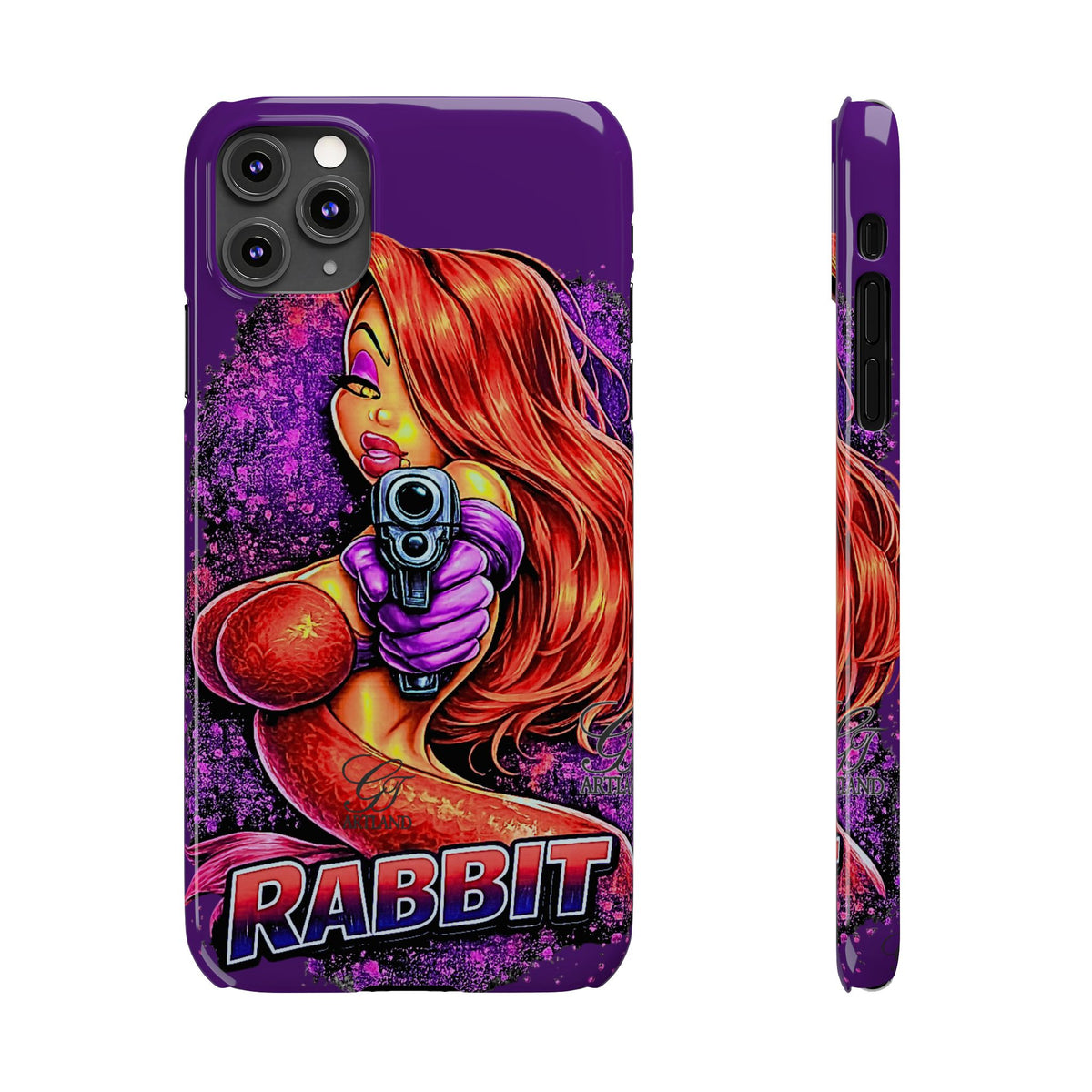 Pinup Rabbit Vixen Gun Girl Phone Case | Slim Phone Cases by GT Artland