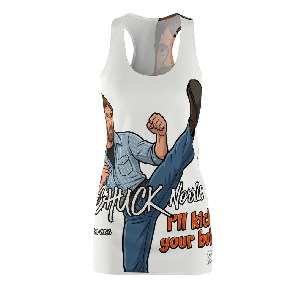 Chuck Norris Kick Graphic Racerback Dress | Martial Arts Tribute by GT Artland