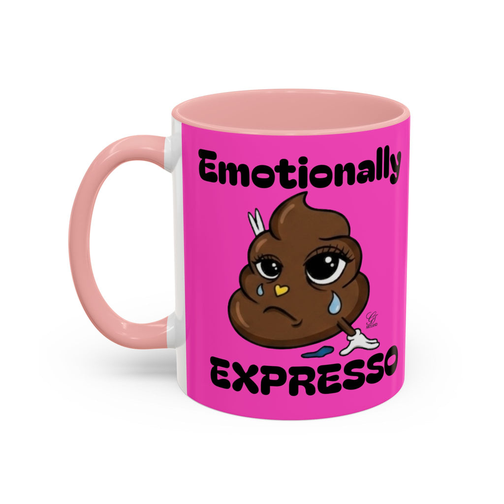 Emotionally Expresso Cute Crying Poop Emoji Designer Coffee Mug by GT Artland