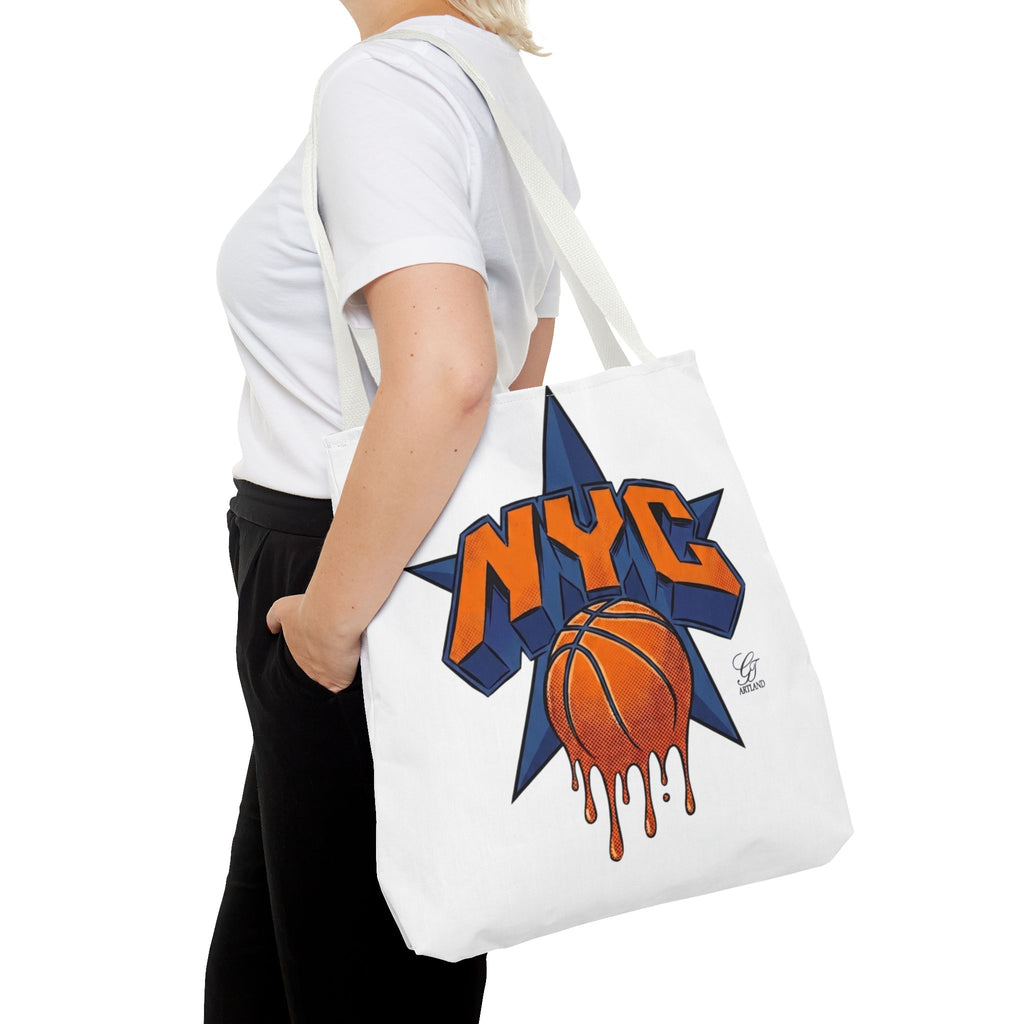 NYC Dripping Basketball Tote Bag | City Basketball Design by GT Artland