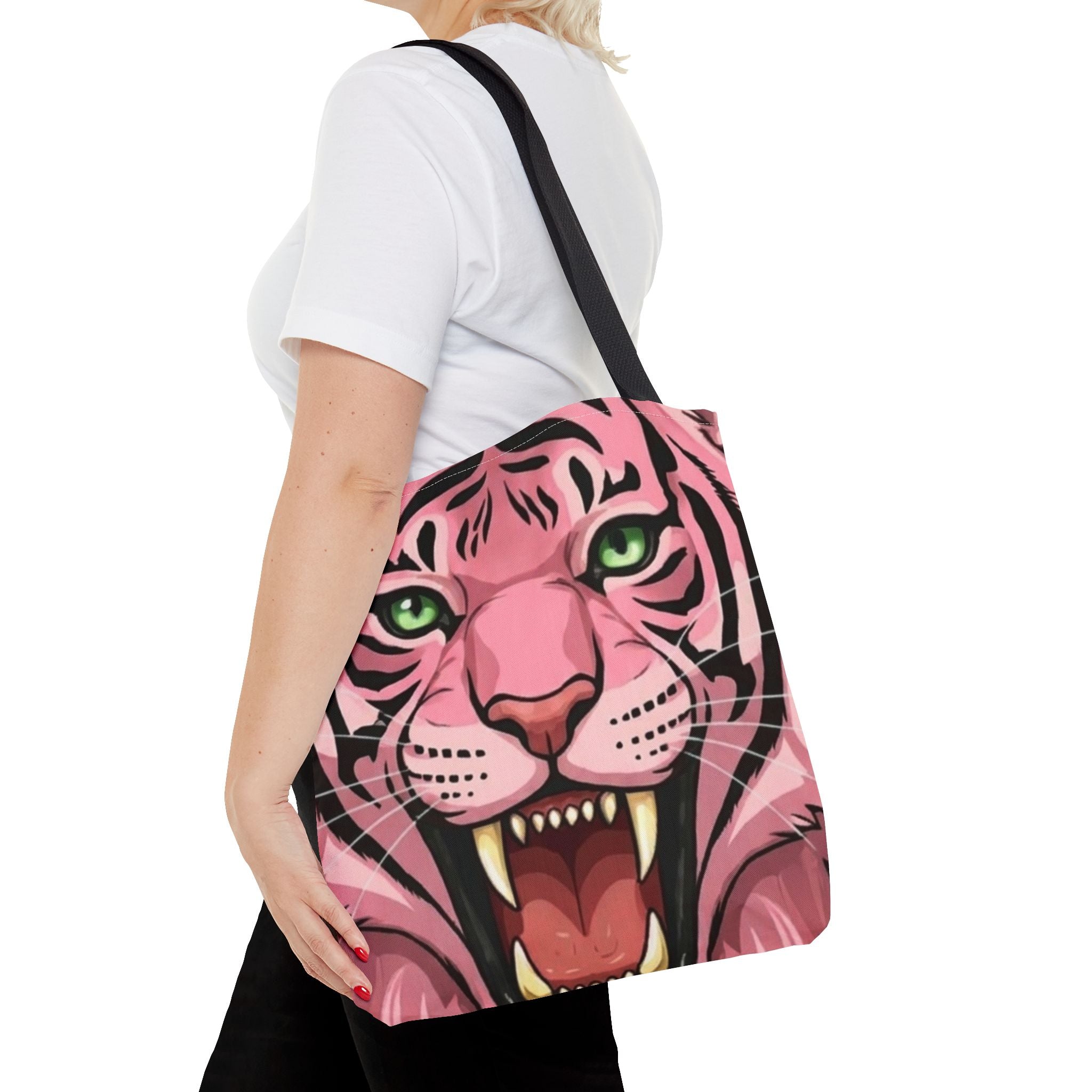 Elite Pink Designer Exotic Tiger Face Tote Bag by GT Artland