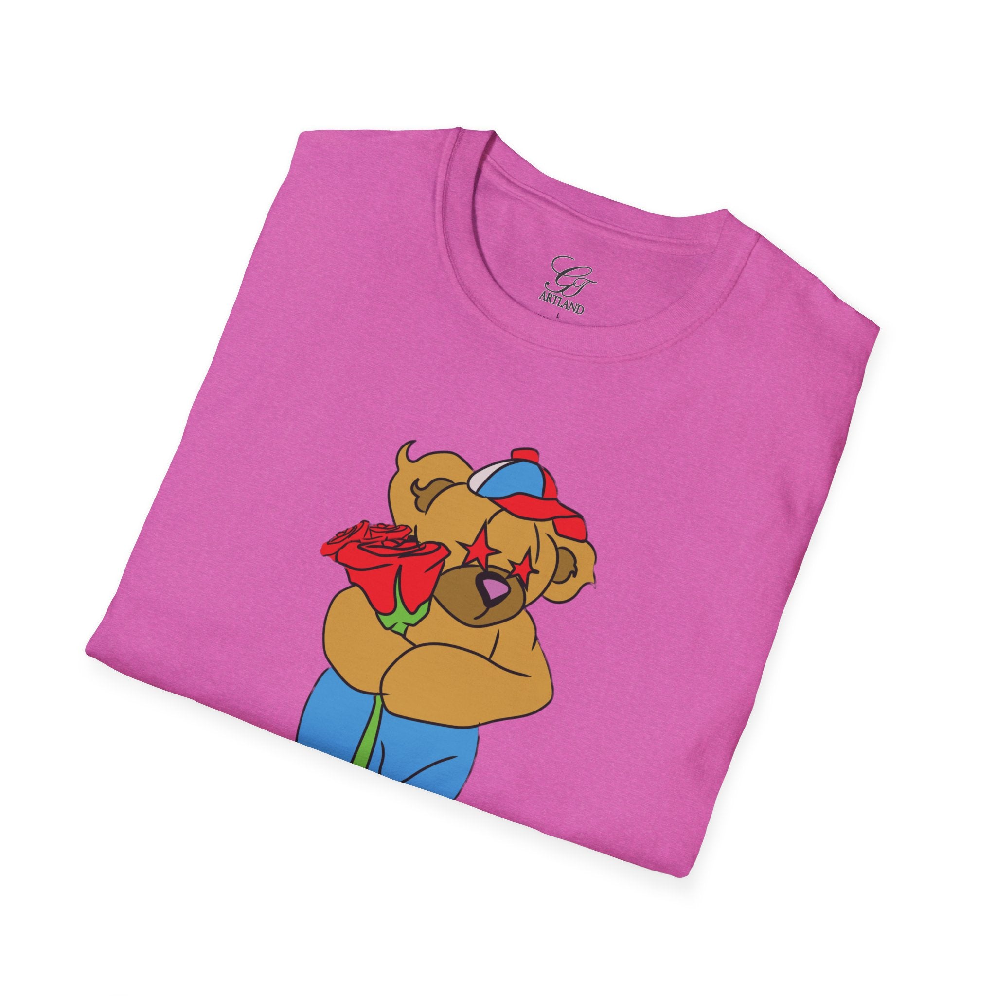 Cartoon Bear with Swag Graphic T-Shirt - Tee