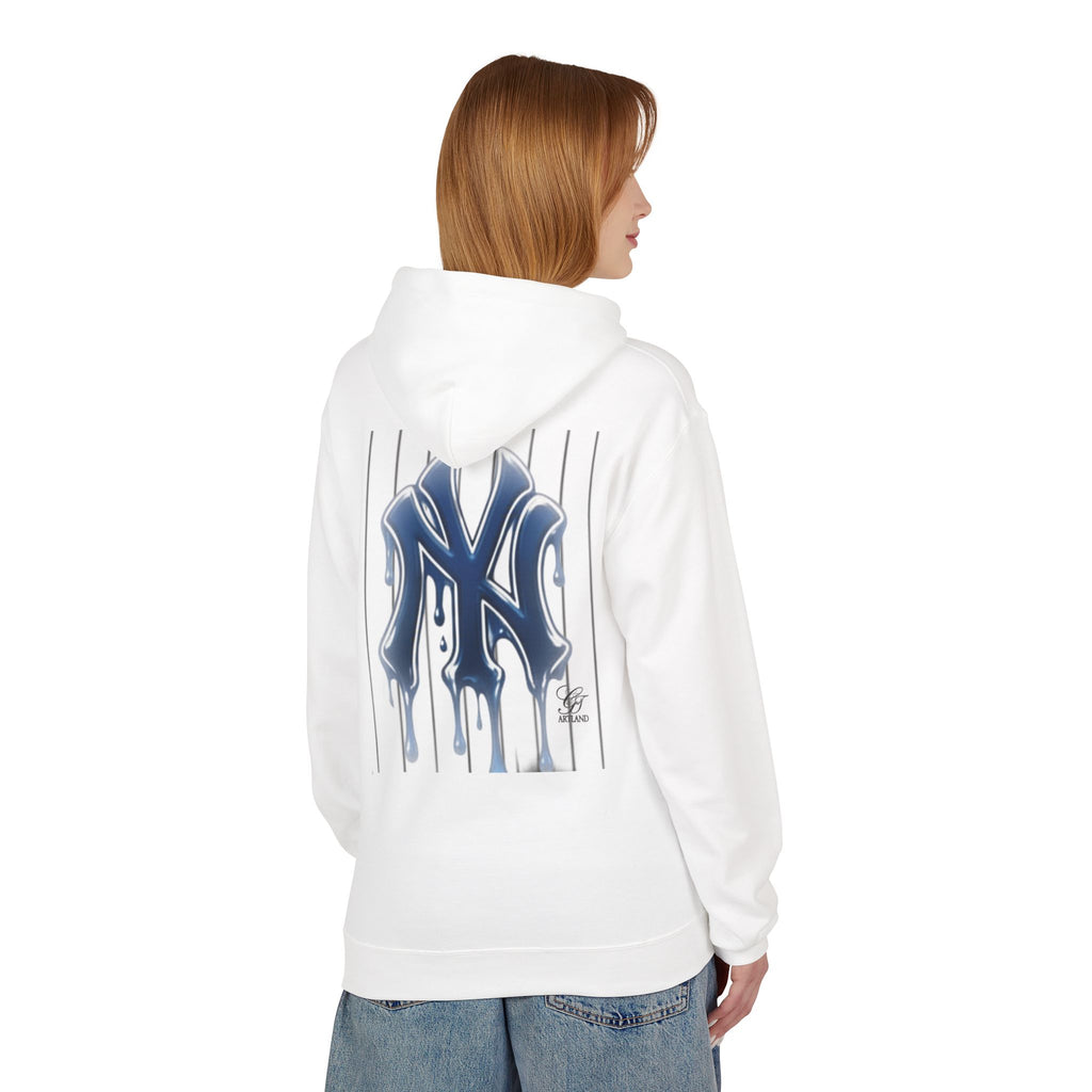 Dripping NY Fan Gear Logo Hoodie | Baseball Pinstripe Streetwear by GT Artland
