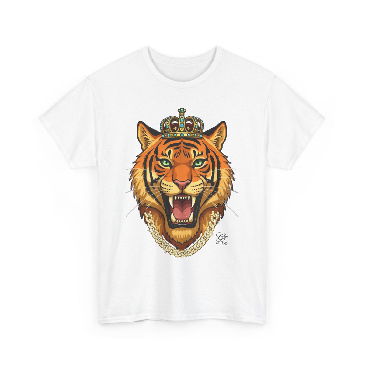 Crowned Roaring Tiger Tee | King Tiger Graphic T-Shirt by GT Artland
