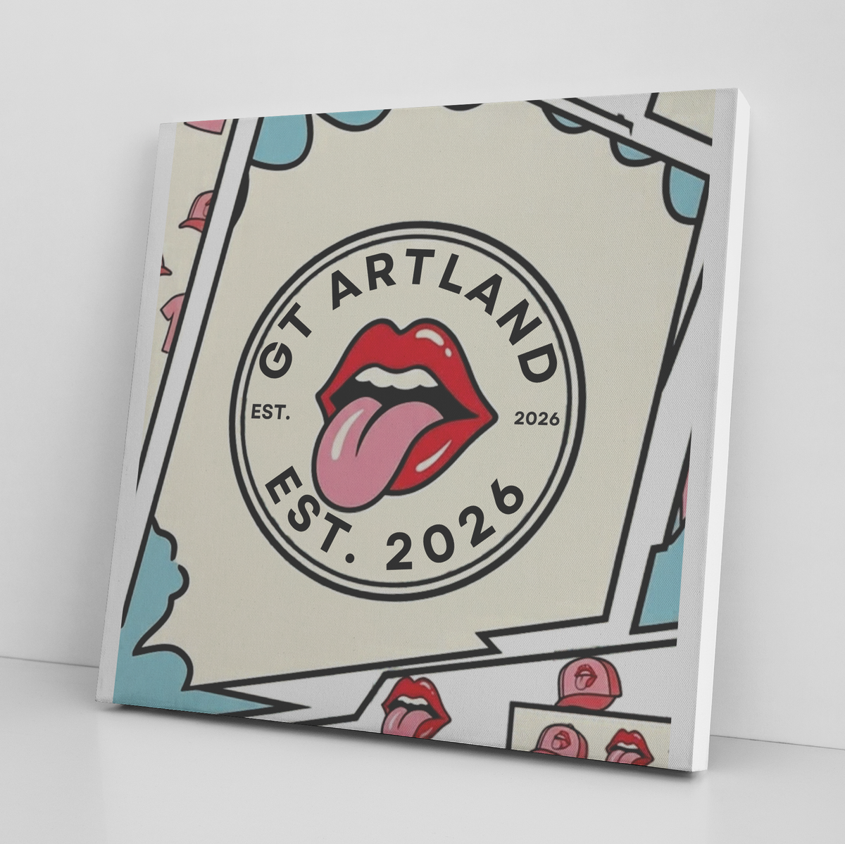 GT Artland EST. 2026 Kissey Lips Designer Canvas Wrap by GT Artland