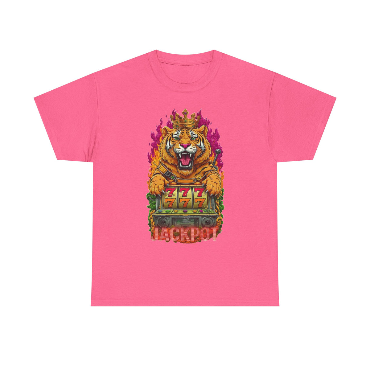 Roaring Tiger Jackpot T-Shirt | Slot Machine 777 Casino Graphic by GT Artland