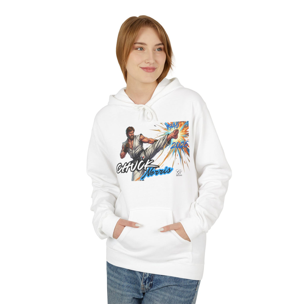 Chuck Norris Martial Arts Hoodie | Vintage Action Illustration