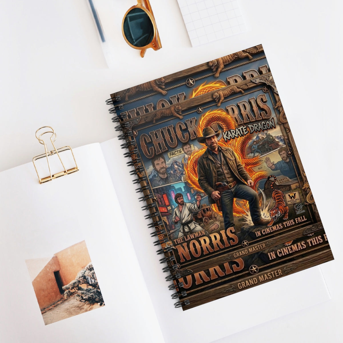 Chuck Norris Poster Art Notebook  | Vintage Martial Arts Movie Style by GT Artland